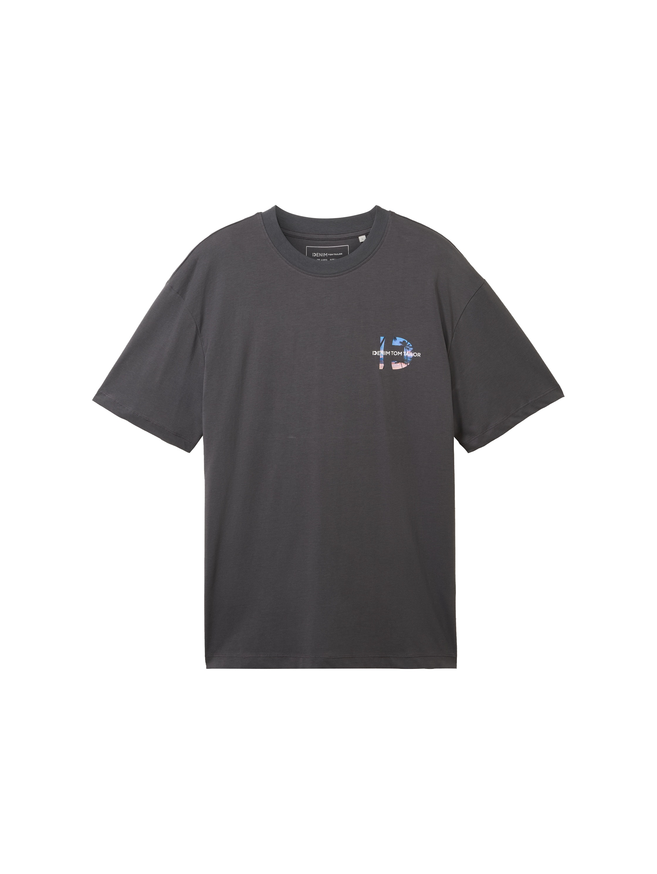 TOM TAILOR Denim Rundhalsshirt, mit Backprint
