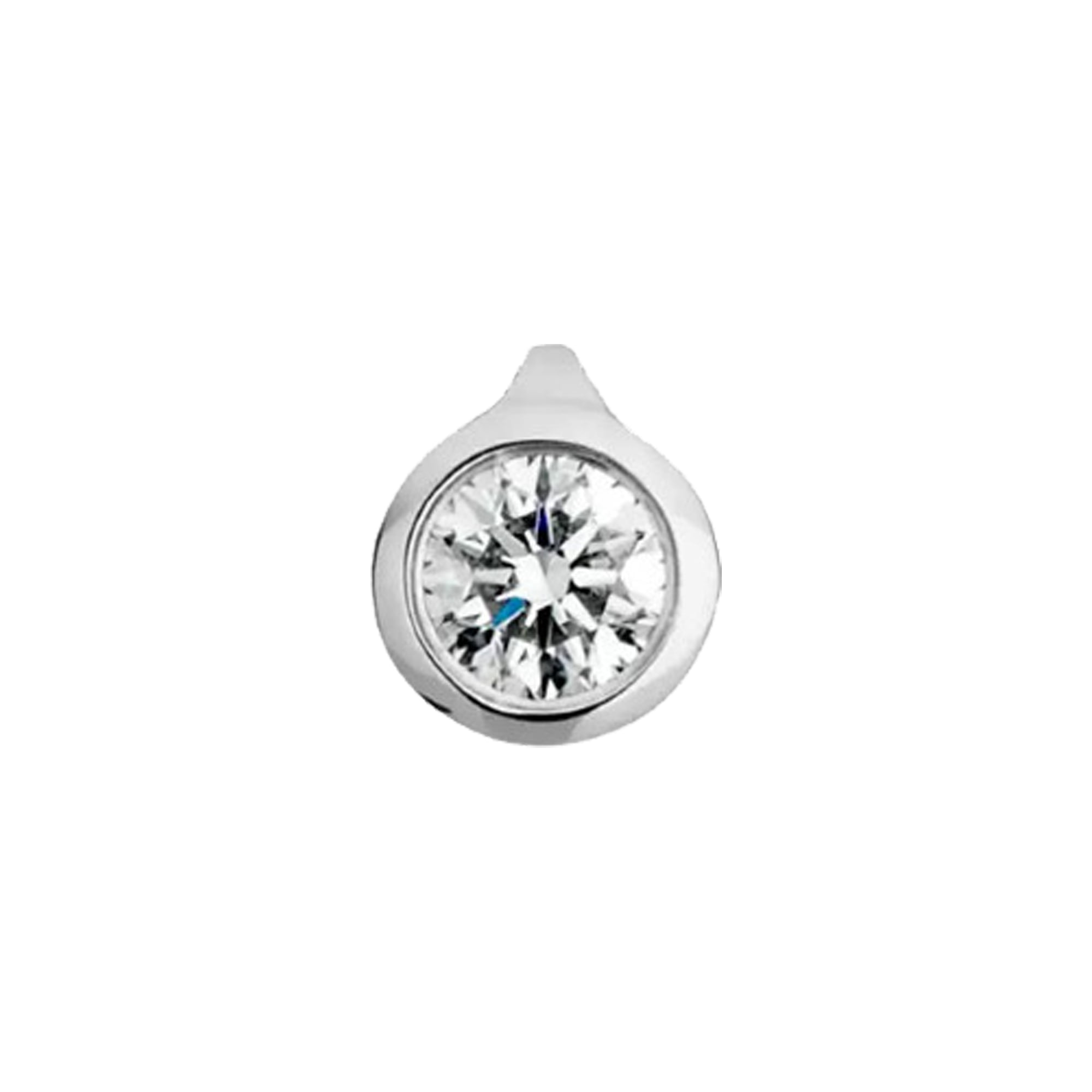 LYOMI Kette mit Anhänger »585/- Weißgold 1 synth. Diam. 0,25 ct.«