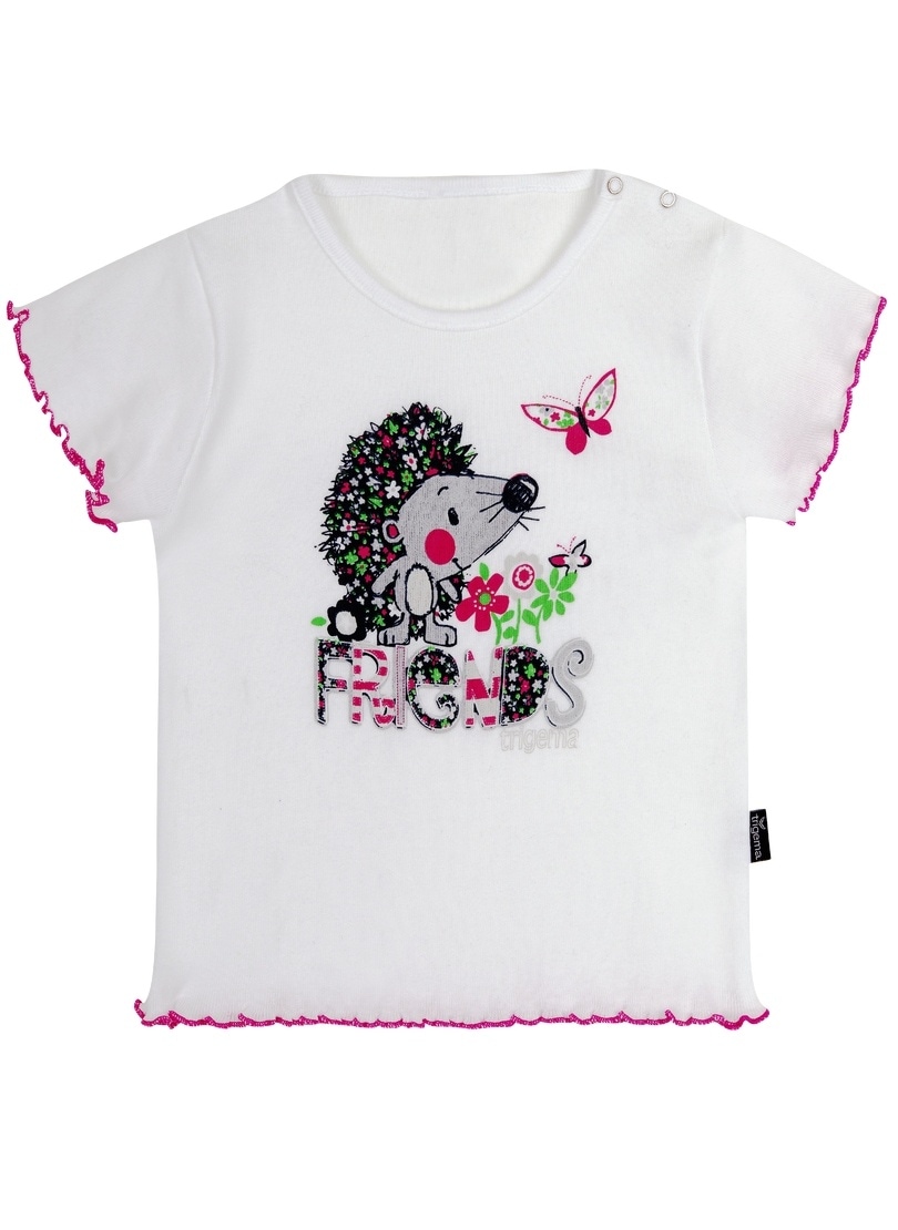 Trigema T-Shirt »TRIGEMA Baby-Shirt mit niedlichem Igel-Motiv«, (1 tlg.)