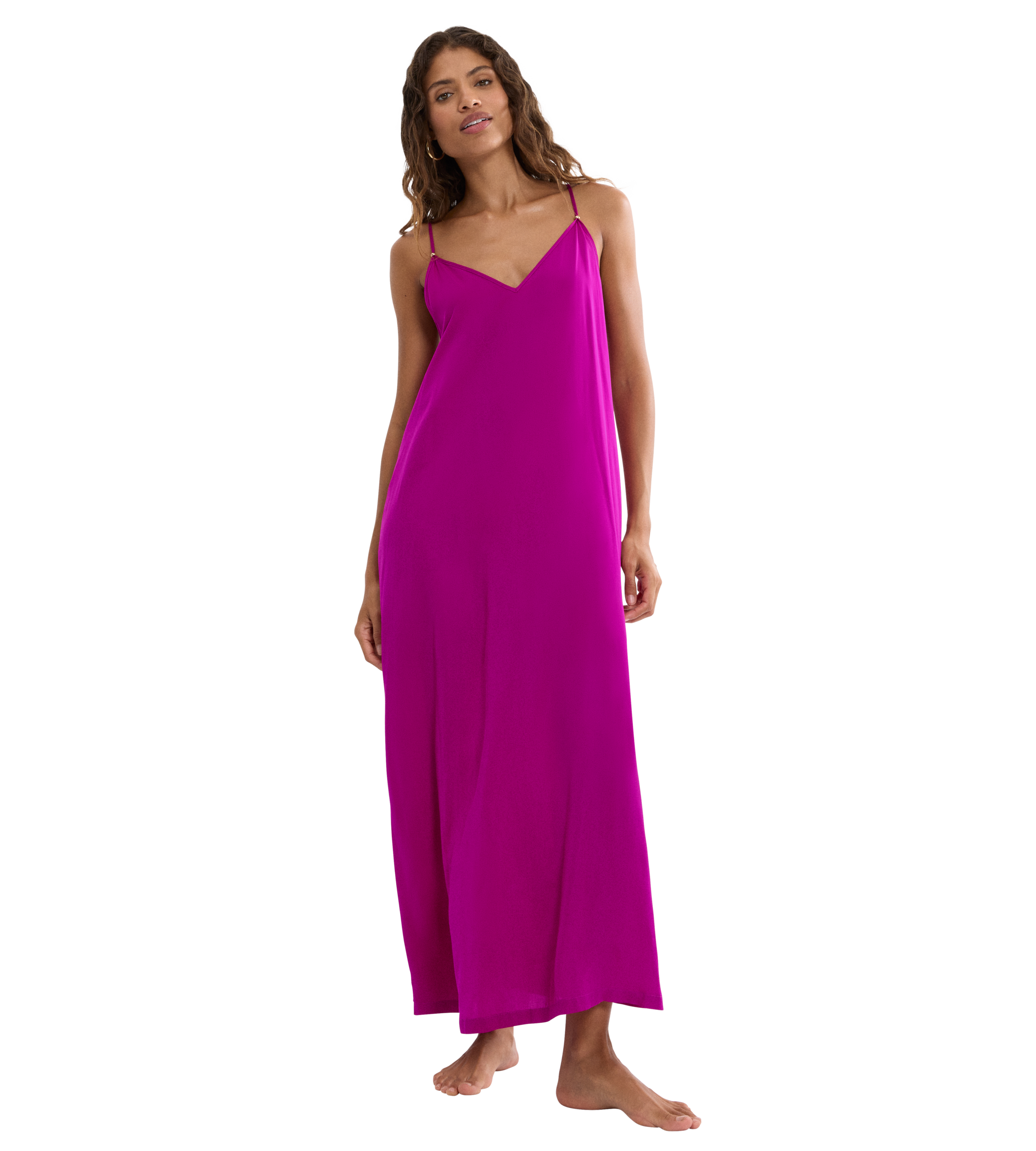 Triumph Sommerkleid "Summer Satin Dress" tiefer V-Ausschnitt, schmale Träge günstig online kaufen