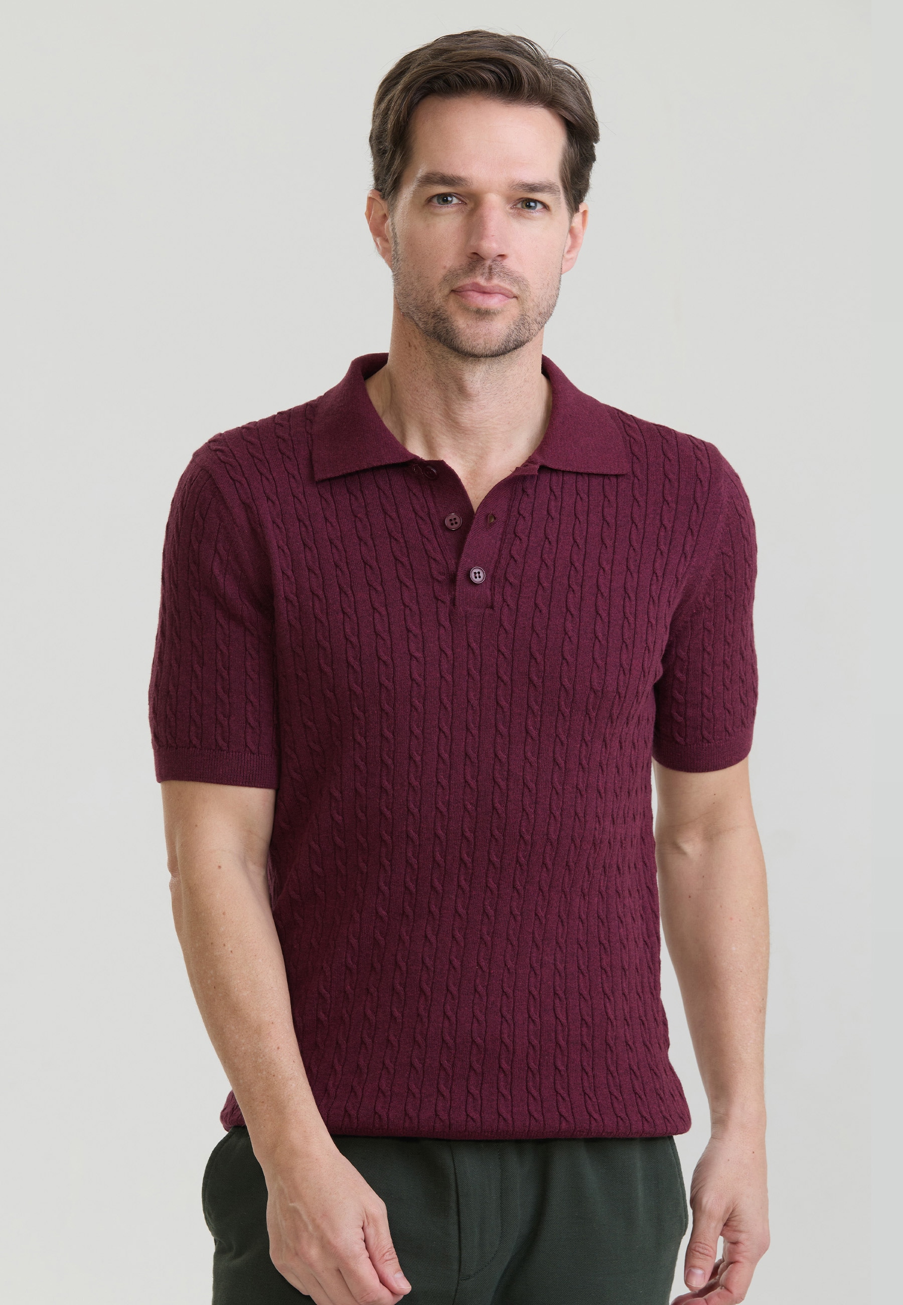 Felix Hardy 1100000002199 "Polo Shirt Kurzarm mit Zopfmuster"