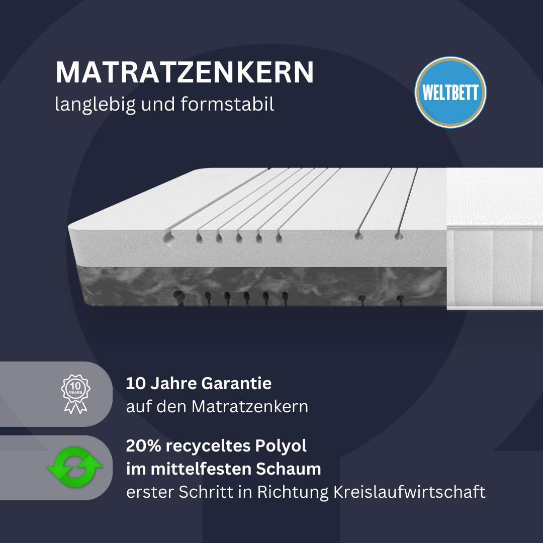 WELTBETT Komfortschaummatratze "Omega, Wendematratze, 90x200, 140x200 cm un günstig online kaufen