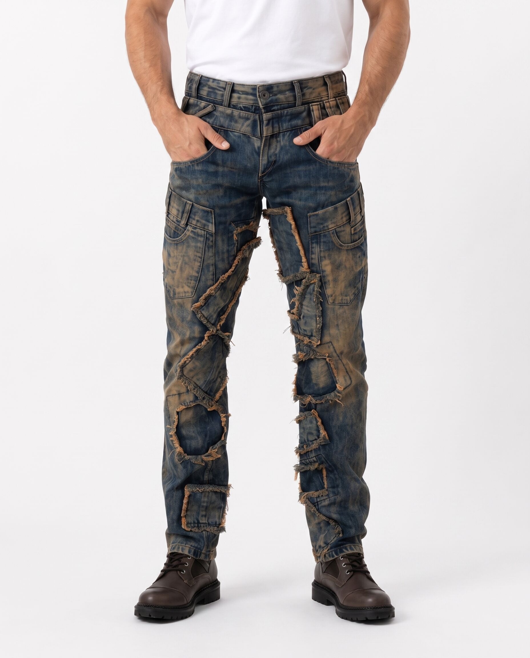 Cipo & Baxx Destroyed-Jeans »CD912« im Patchwork-Design