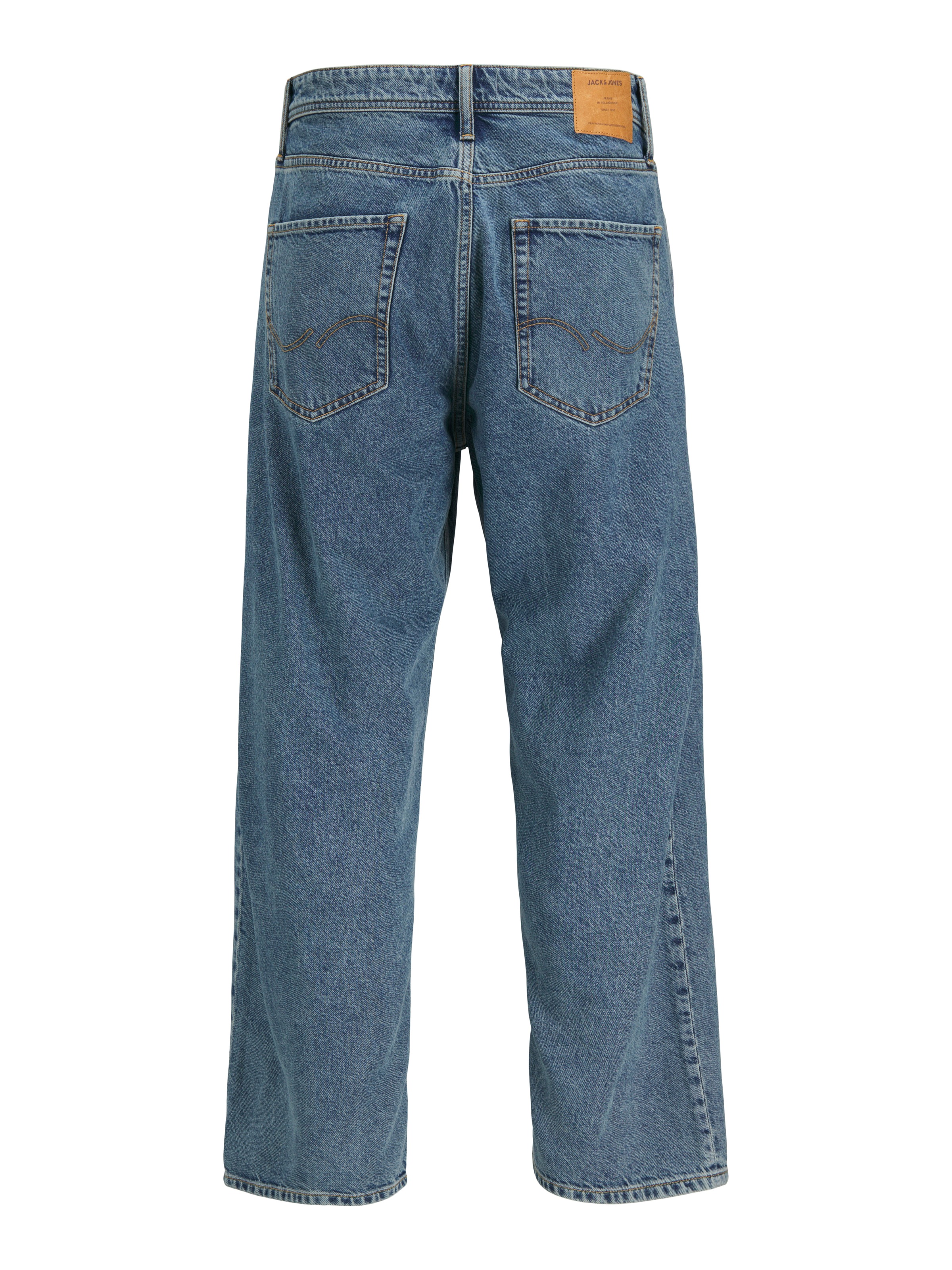 Relax-fit-Jeans JACK & JONES "JJICHRIS JJORIGINAL SQ 735 LN", Herren, Gr. 32, Länge 32, blau denim, Denim/Jeans, Obermaterial: 100% Baumwolle, Abriebeffekte, regular fit normal, Jeans 3