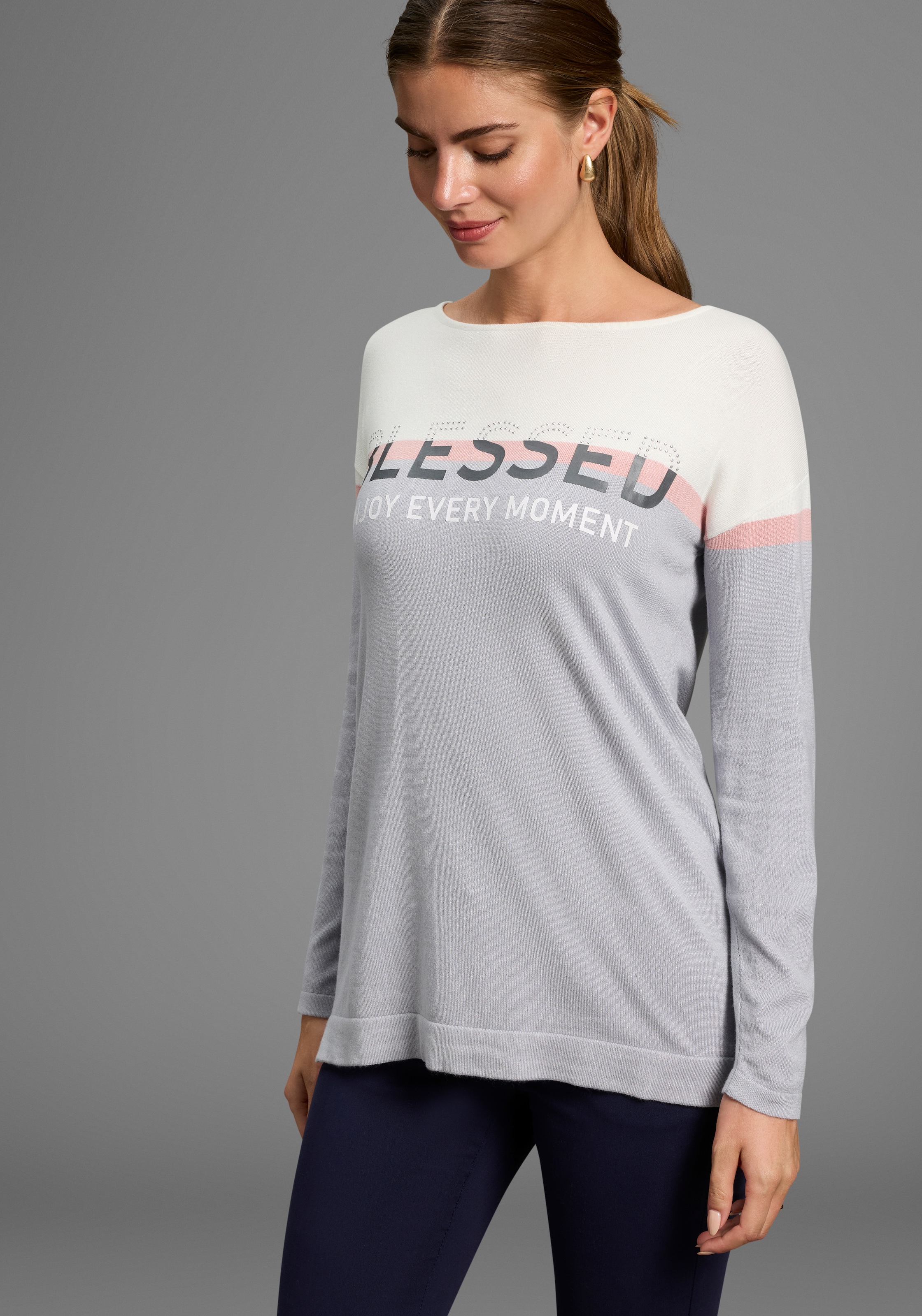 Laura Scott Strickpullover, mit Printstreifen - NEUE KOLLEKTION günstig online kaufen