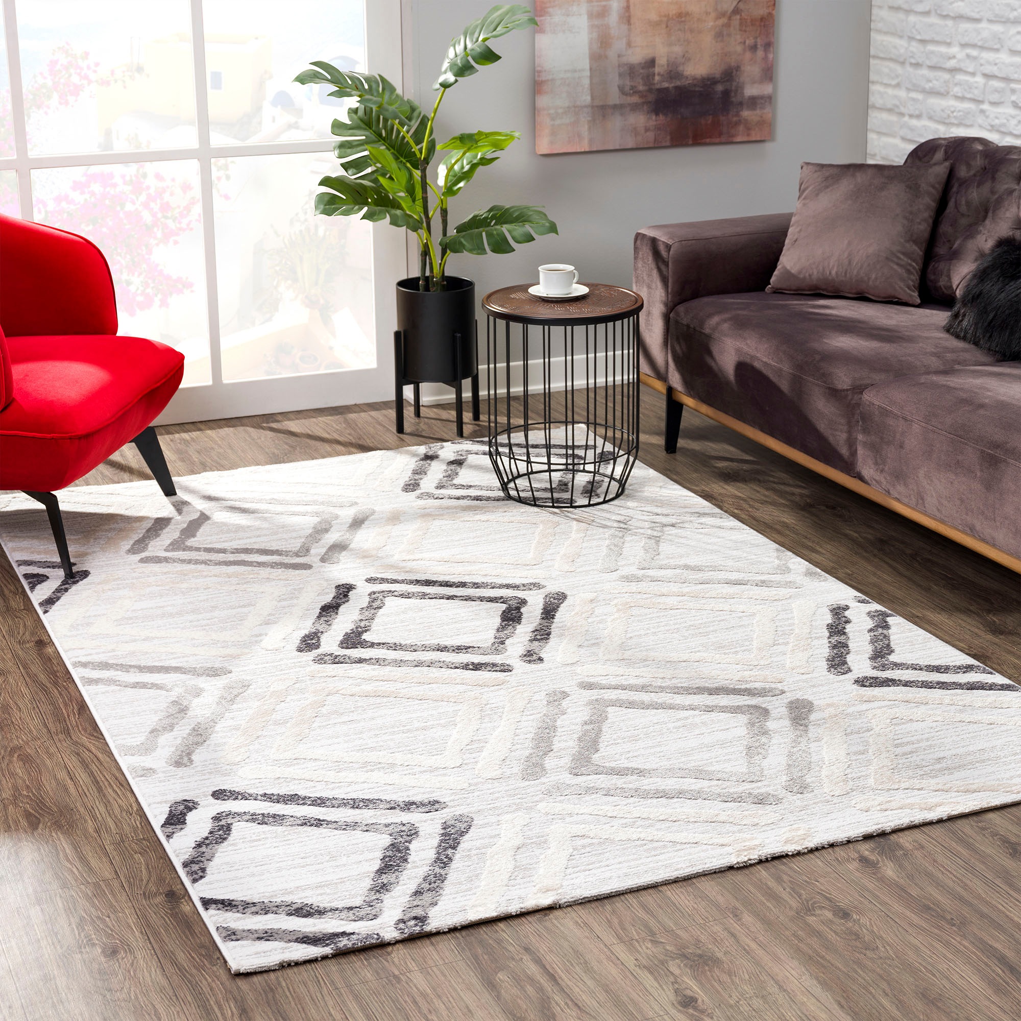 Sanat Teppich »Evra 7005«, rechteckig, 22 mm Höhe, Wohnzimmer, Kurzflor, modern