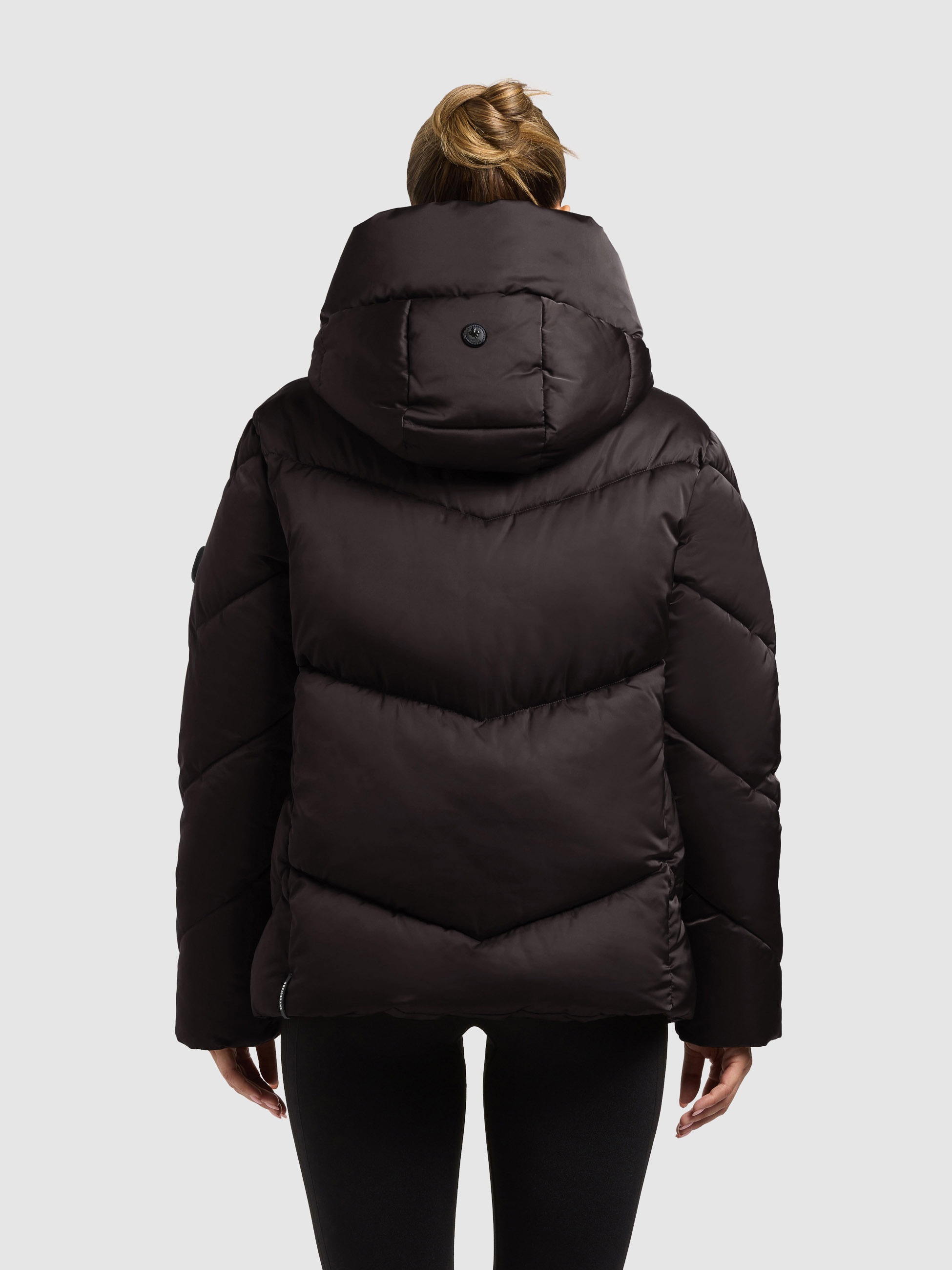 Steppjacke KHUJO "OLSA2", Damen, Gr. XS, schwarz, 100% Polyester, unifarben, eingesetzt elastischer Bund mit Windstopper, Jacken Steppjacke 3