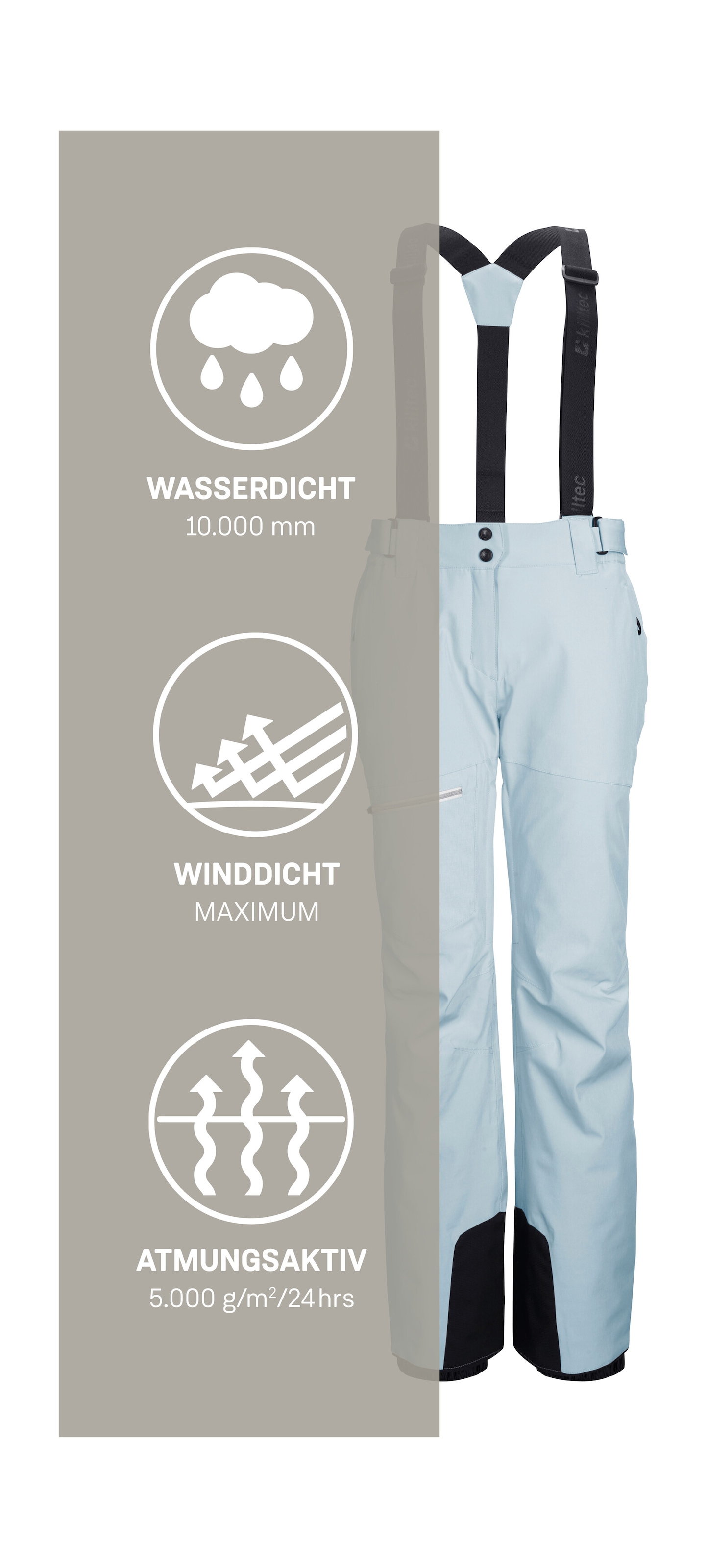 Killtec Skihose »KSW 60 WMN SKI PNTS«, Wasserdichte Skihose mit 4-Wege-Stretch, verstellbarer Taille, Schneefängen und Zippern