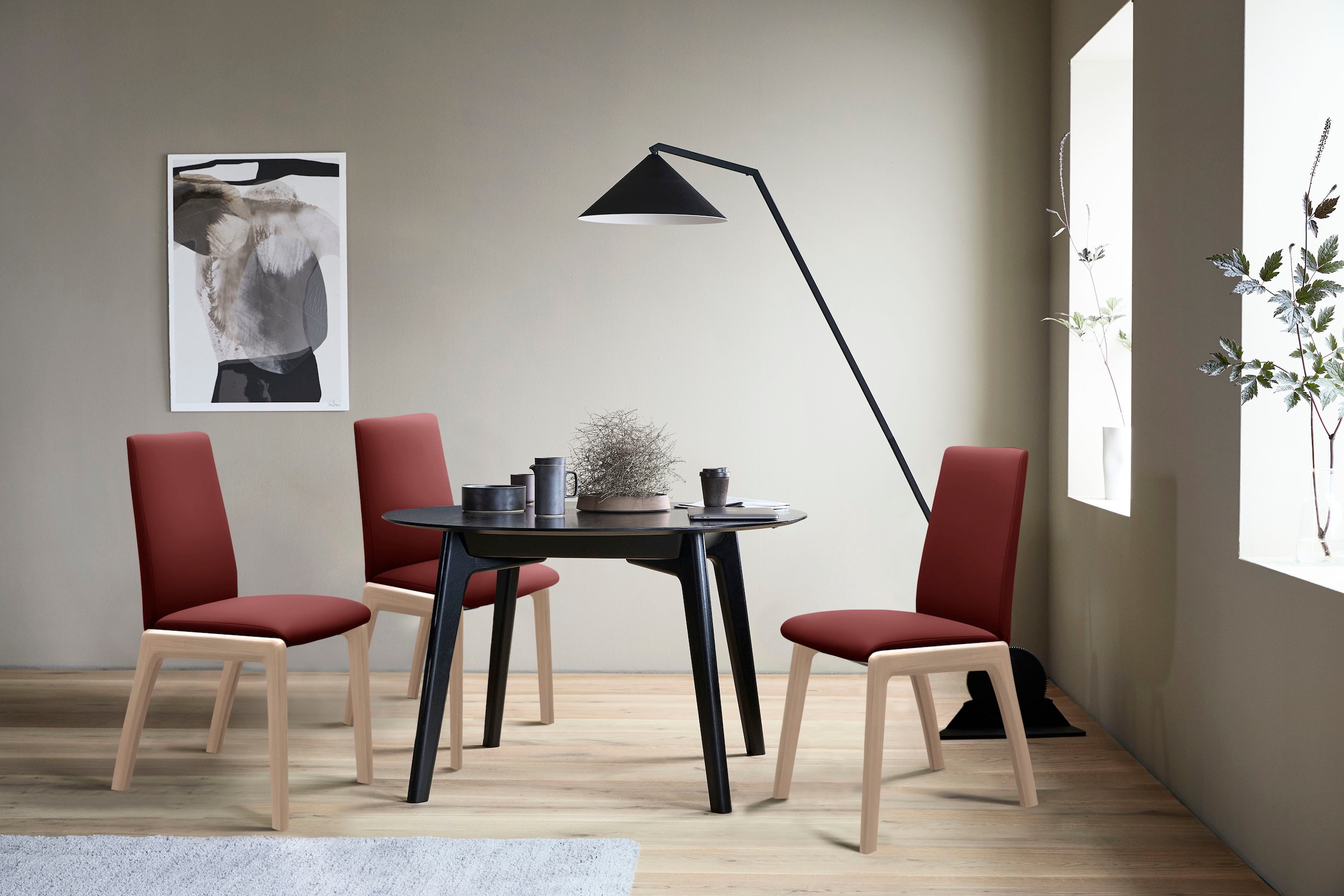 Stressless Polsterstuhl "Laurel" () Low Back, Größe L, mit abgerundeten Beinen in Eiche natur