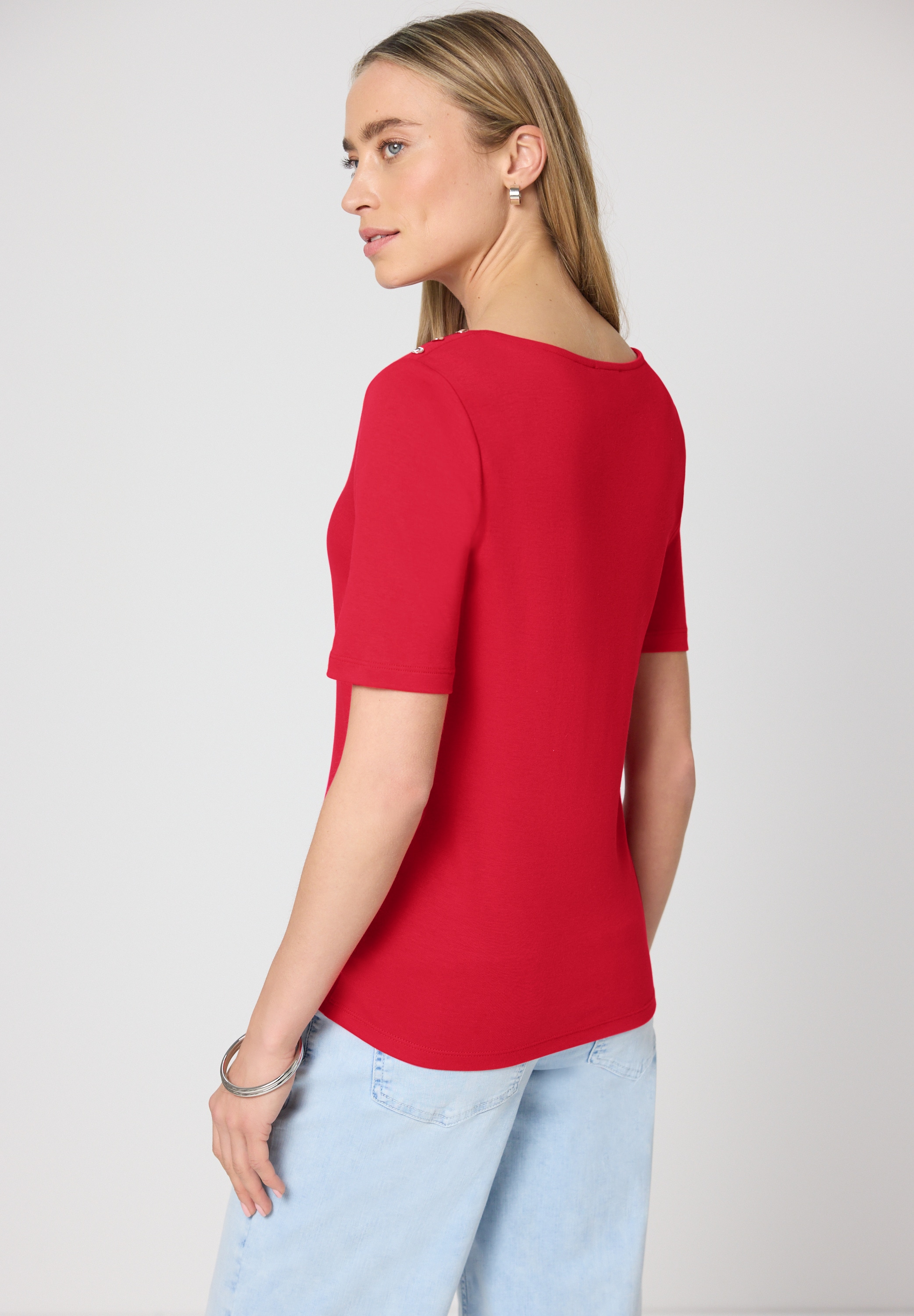 STREET ONE T-Shirt aus Jersey in Unifarbe