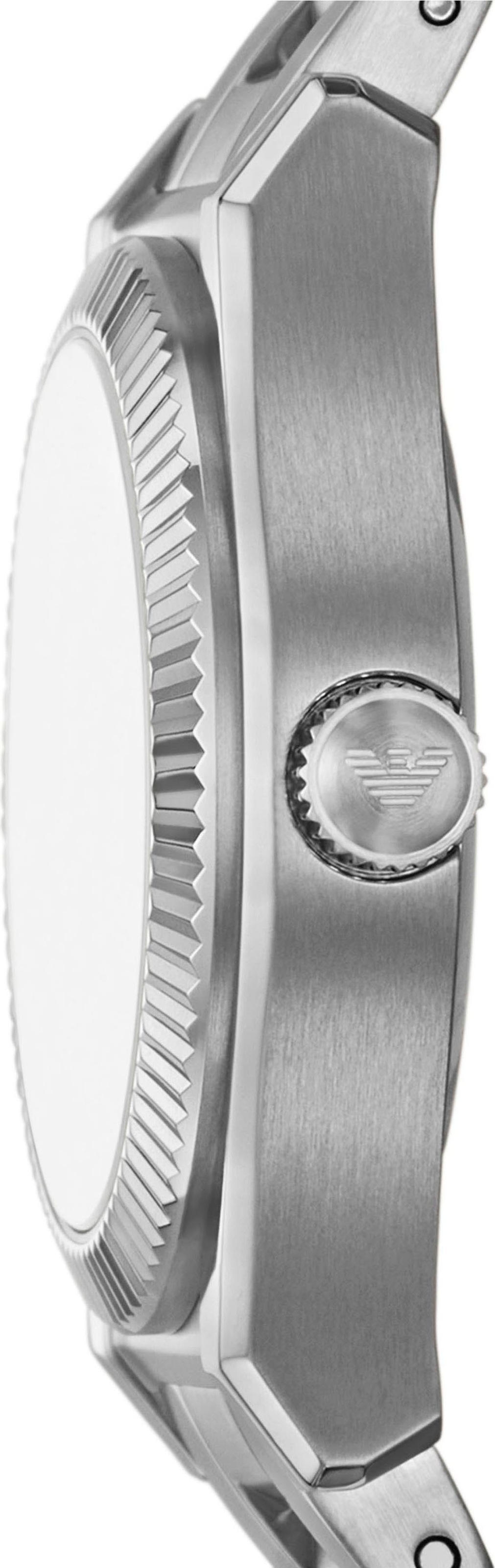 Emporio Armani Quarzuhr, Armbanduhr, Damenuhr, Edelstahlarmband, analog, Tag