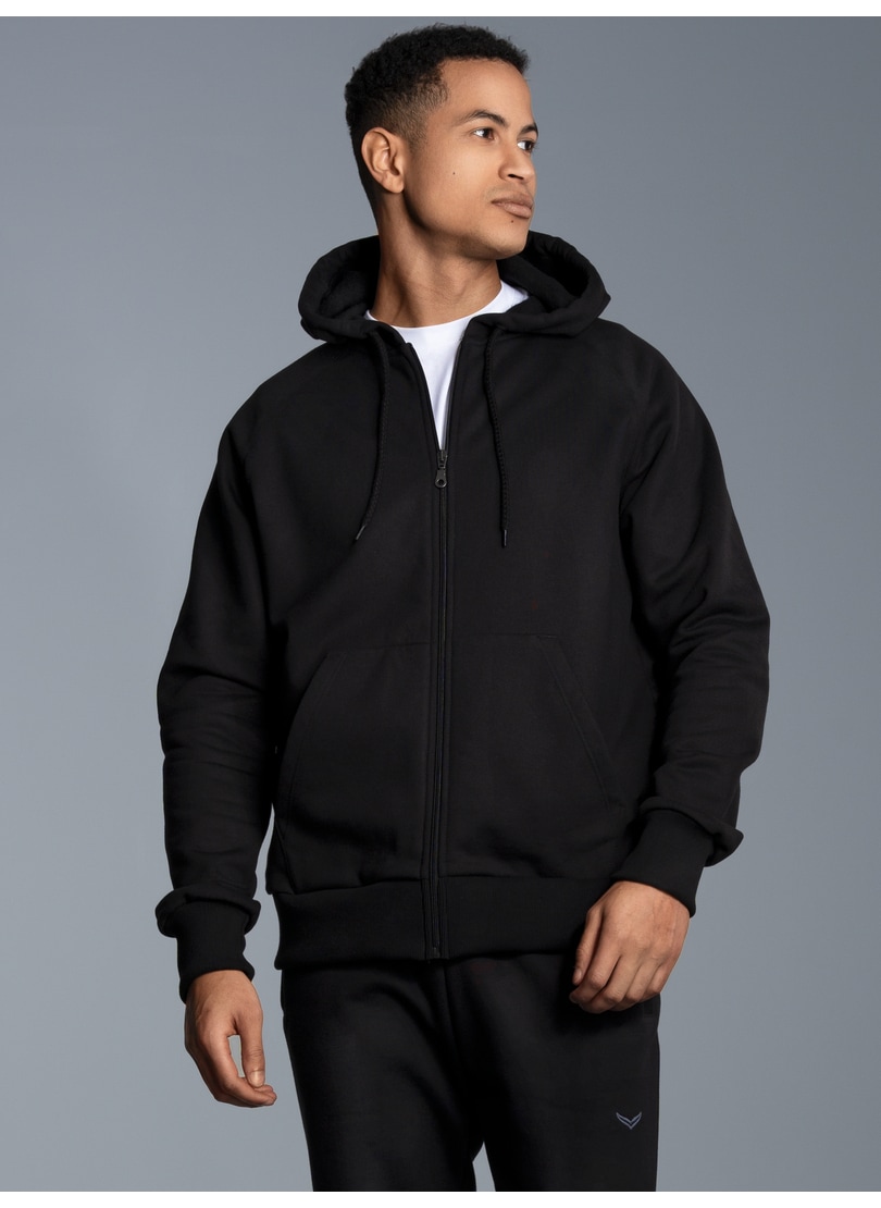 TRIGEMA Herren Sweatjacke "TRIGEMA Sweatjacke mit Kapuze", schwarz, Basic, Gr. 4XL, 70% Baumwolle, 30% Polyester, Sweatjacken