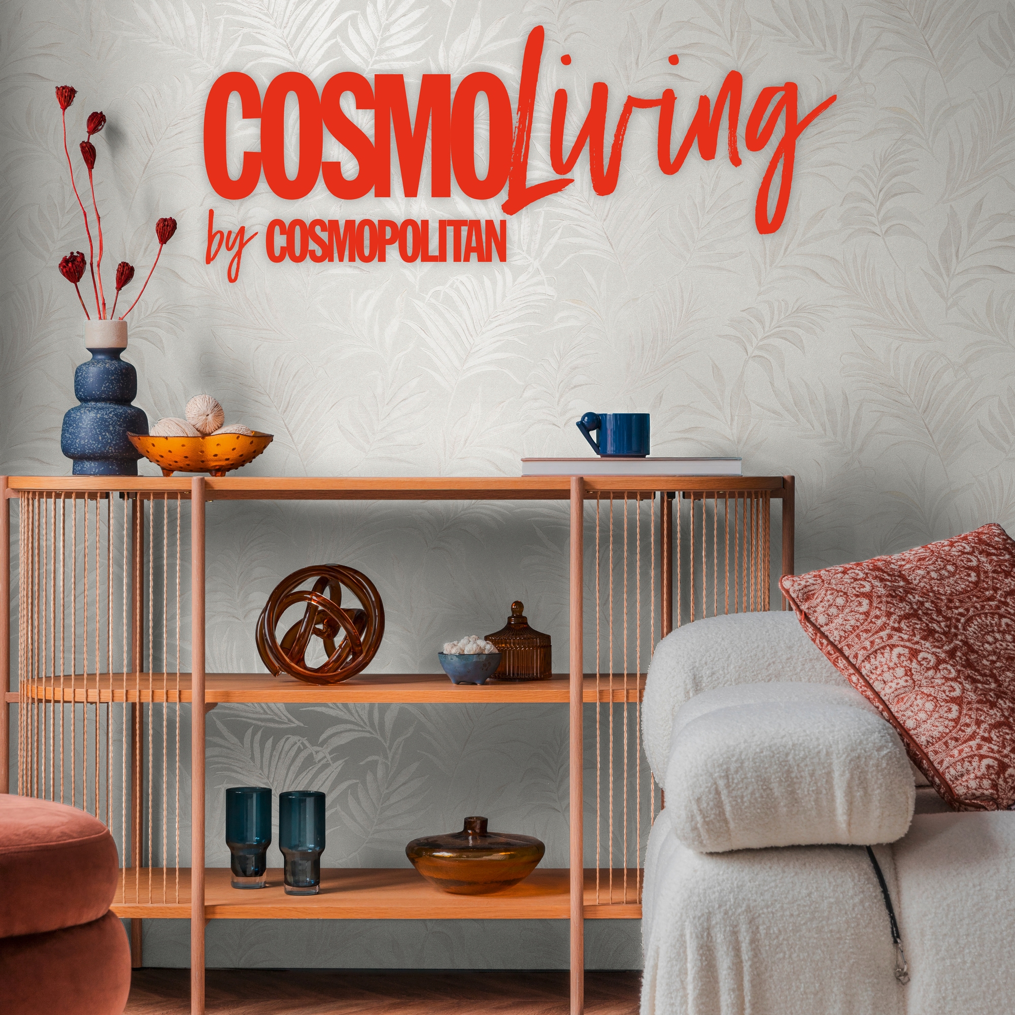 CosmoLiving by Cosmopolitan Vliestapete »Midnight Botanica-Mystery Tapete« matt strukturiert Tropisches Blätterdesign in moderner Eleganz