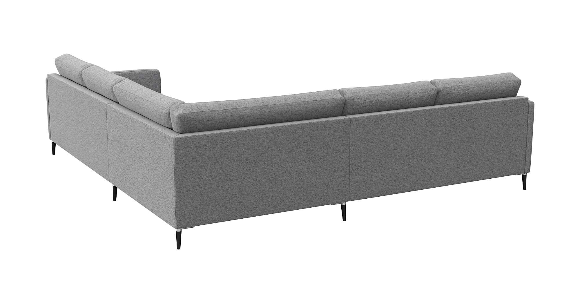 FLEXLUX Ecksofa »Fiore, L-Form, bequem und komfortabel durch hochwertigem Sitzaufbau« schmale Armlehnen, Kaltschaum, Füße Alu+schwarz