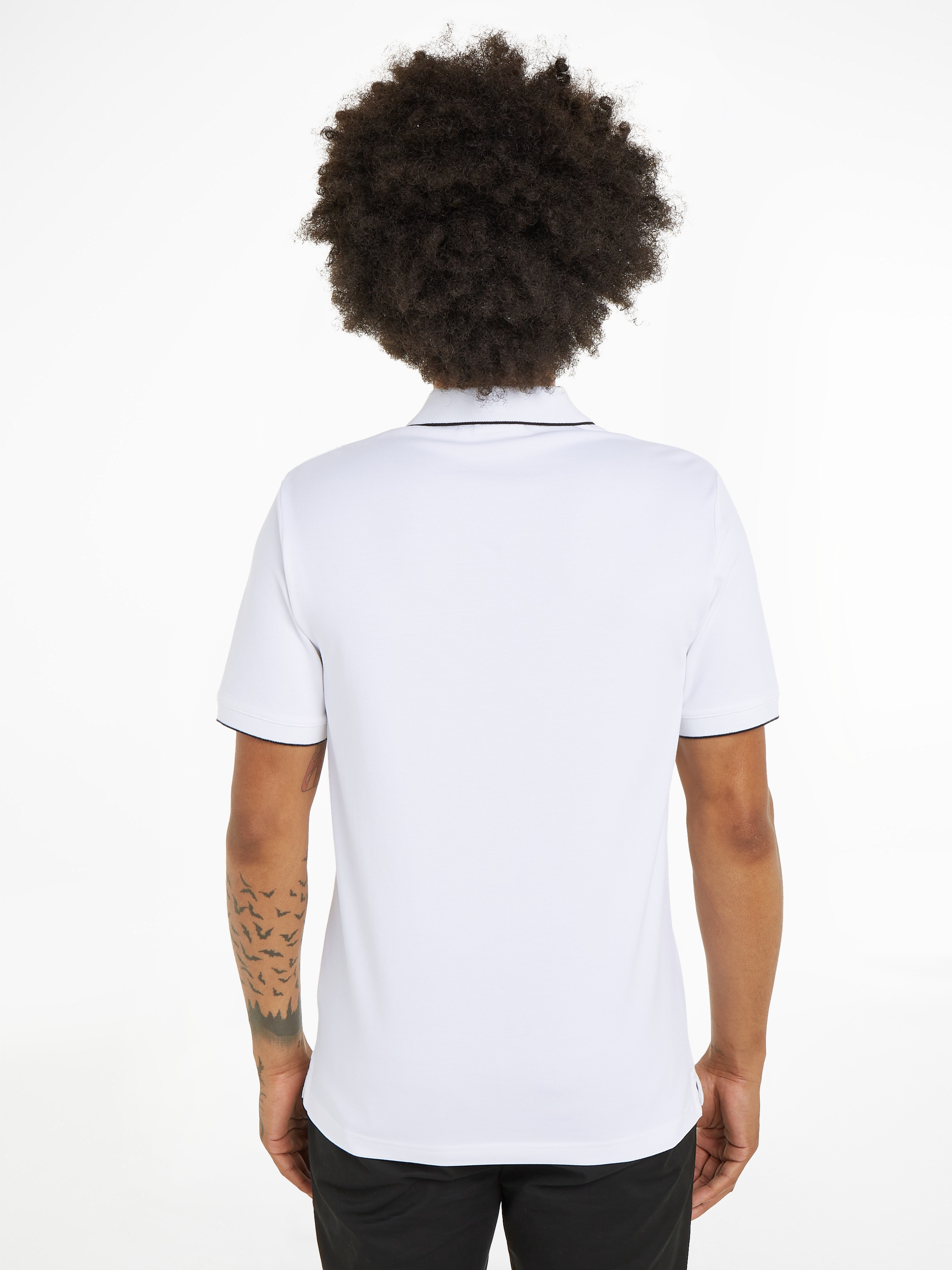 Calvin Klein Poloshirt »STRETCH PIQUE TIPPING POLO«, mit Streifendetail am Kragen