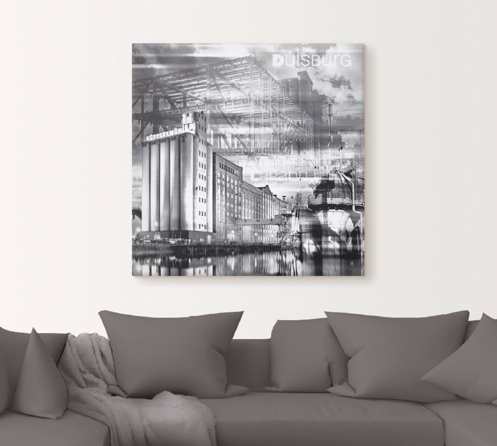 Artland Wandbild »Duisburg Skyline Collage III«, Deutschland, (1 St.), als Leinwandbild, Poster in verschied. Größen