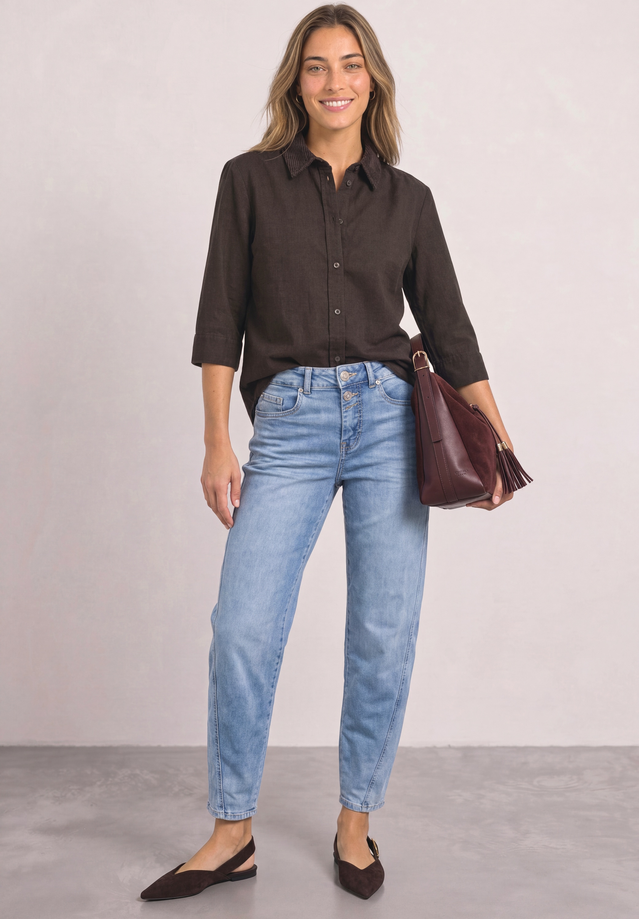 STREET ONE Hemdbluse in Cord-Optik