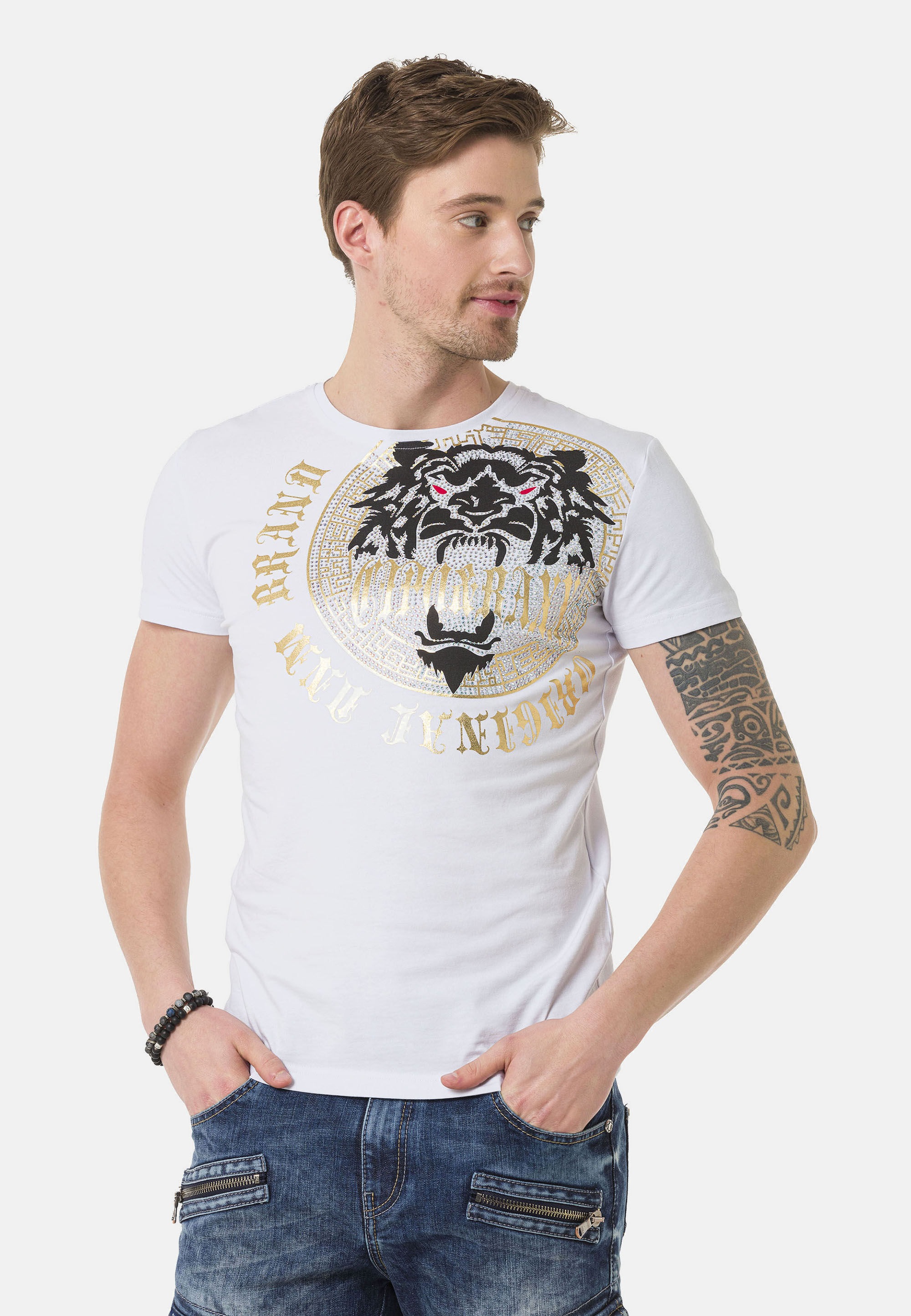 Cipo & Baxx T-Shirt »T-Shirt« mit großem Frontprint ein super Hingucker