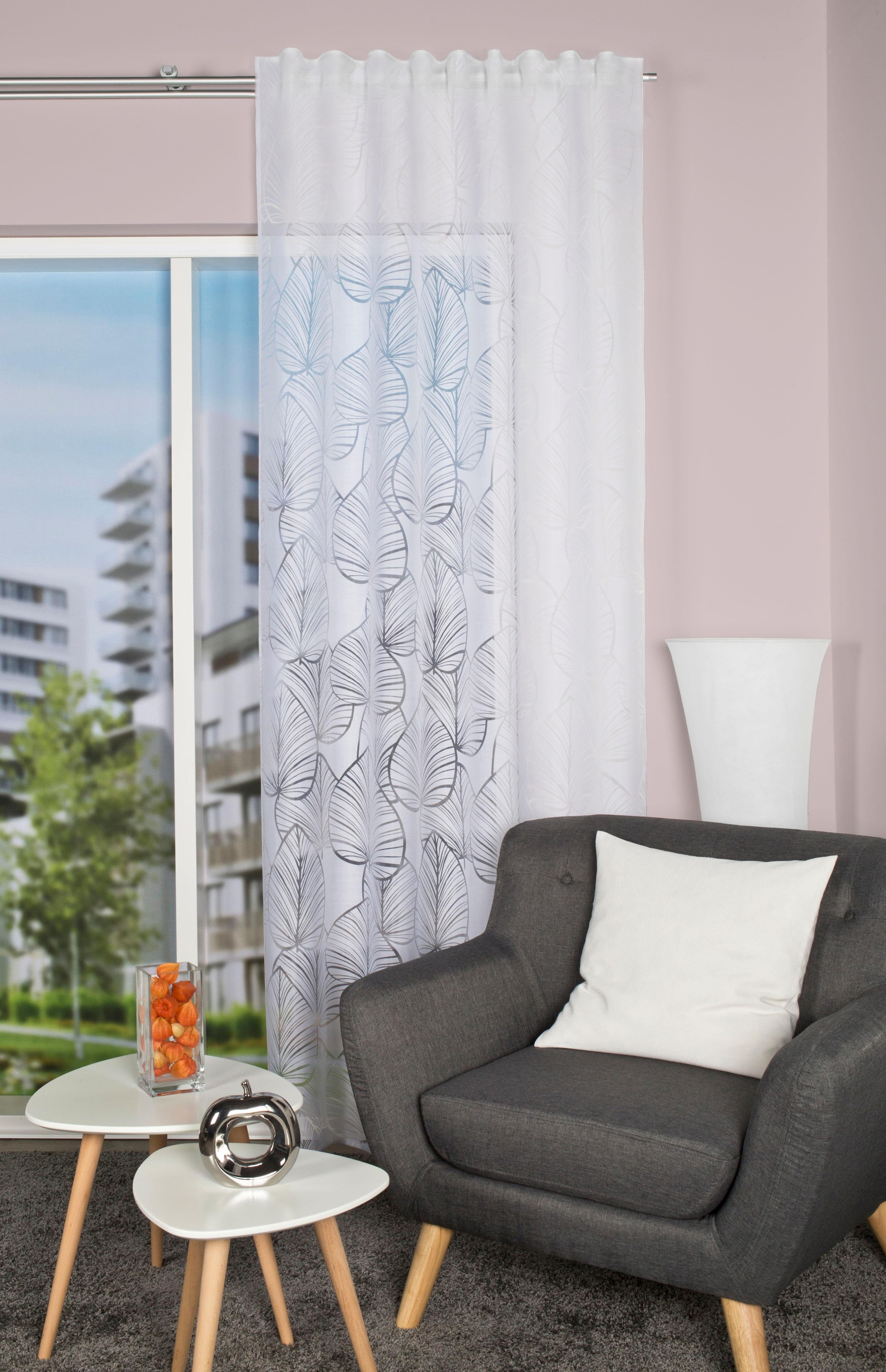 HOME WOHNIDEEN Vorhang "BLATTANO" Multifunktionsband 1 Stk. tlg. HxB: 245x1 günstig online kaufen