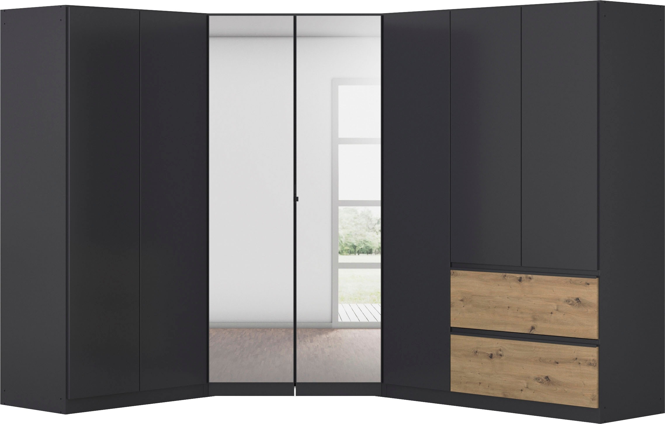 rauch Schrank-Set "Kleiderschrank Schrank Garderobe Wäscheschrank COSTA Größe 208x253 cm" Set, in 3 Ausstattungen BASIC/CLASSIC/PREMIUM, 3 Stk. tlg.