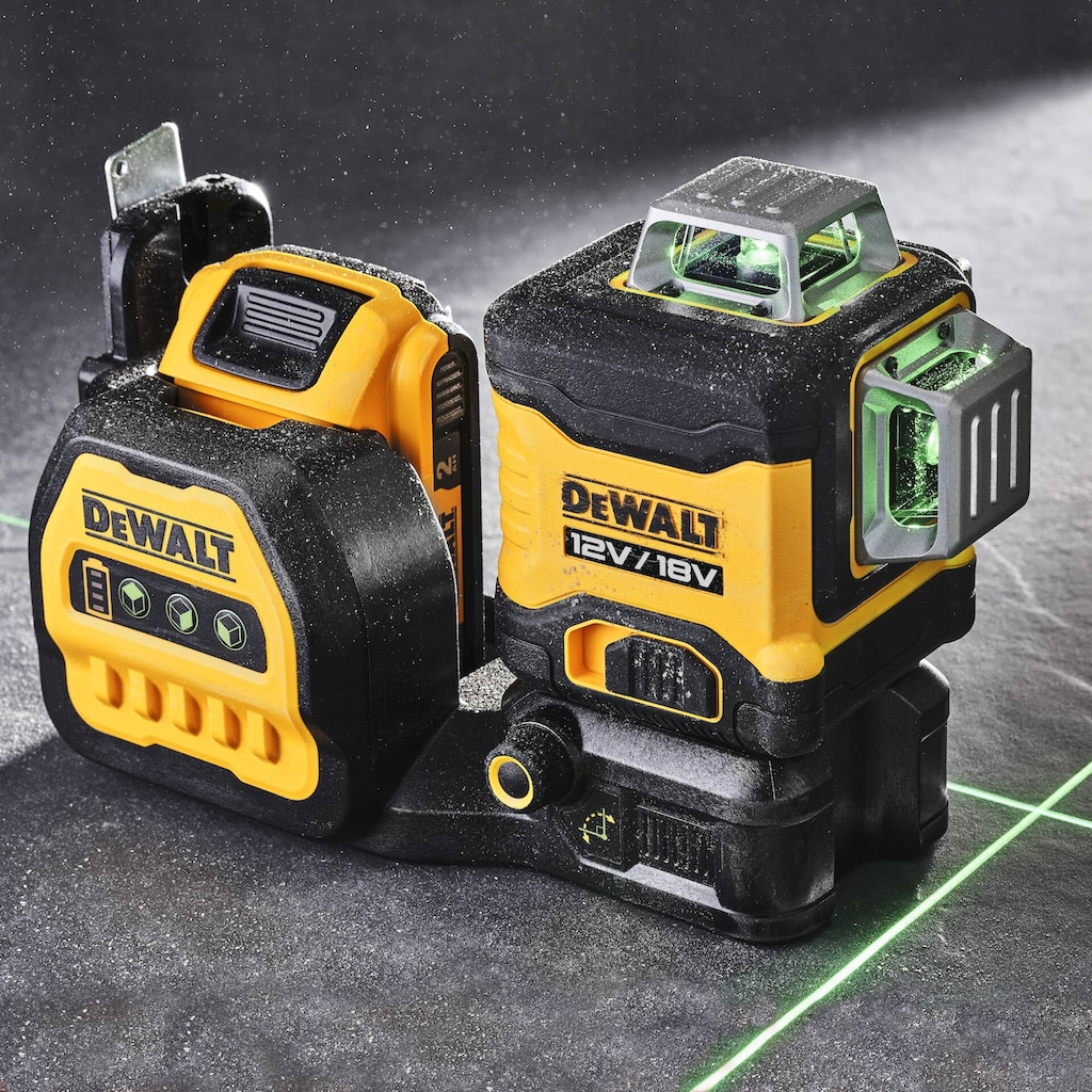 DeWalt Kreuzlinienlaser »DCE089NG18-XJ Multilinien-Laser grün, Laserkl. 2«, (mit T STAK-Box, Basisversion (ohne Akku & Netzteil), 3x 360° (1x horiz./2x vert.)