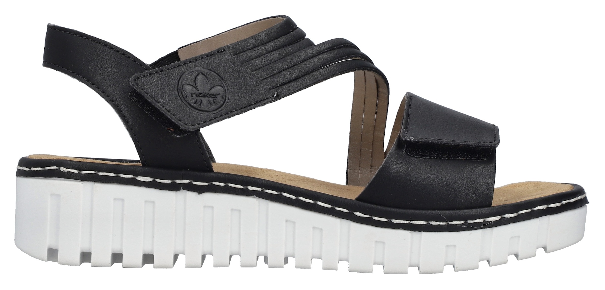 Rieker Plateausandale, Sommerschuh, Sandalette, Keilabsatz, mit Klettriemchen