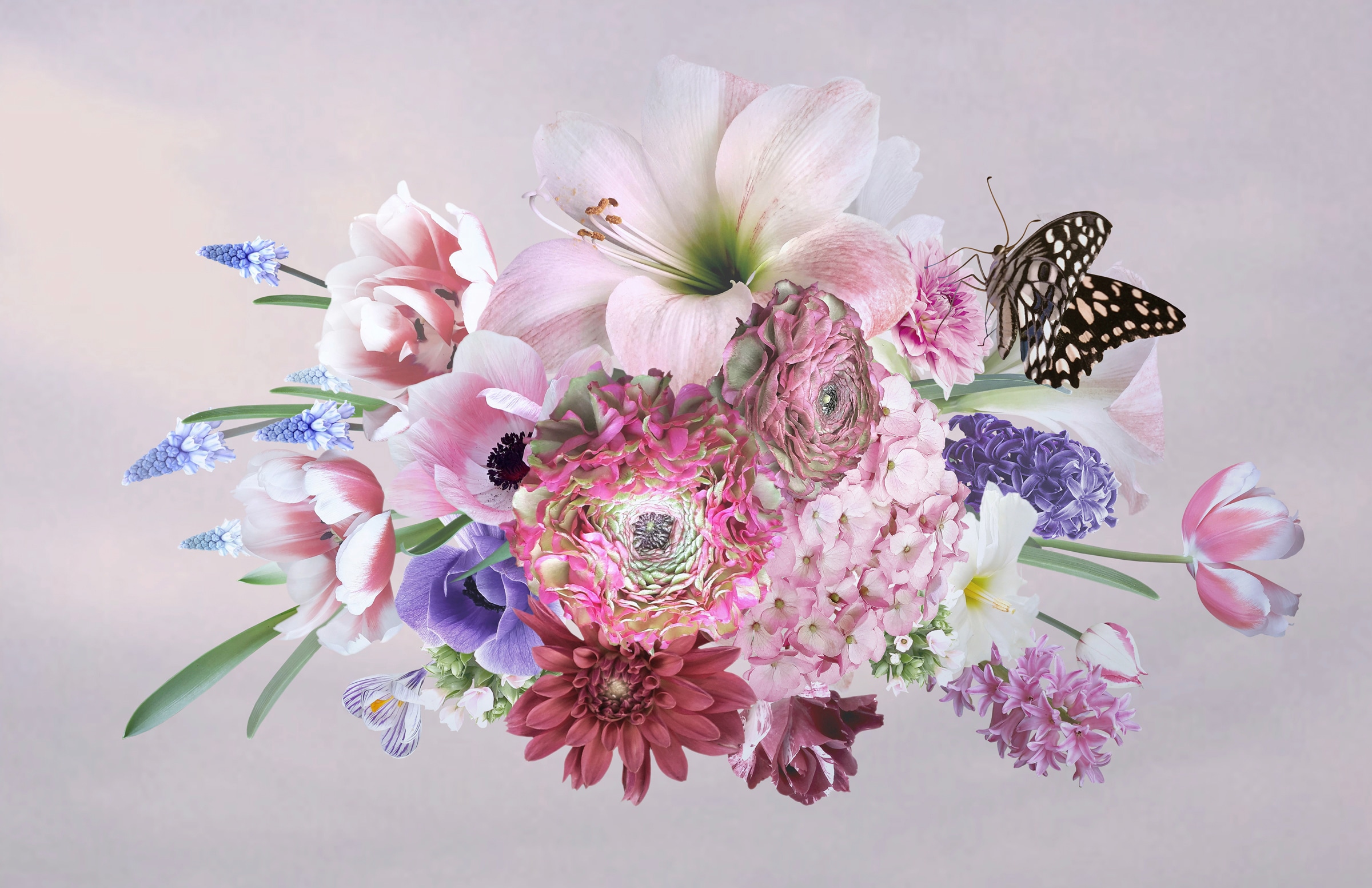 Papermoon "BLUMEN ABSTRAKT-MUSTER DESIGN ROSEN BLUMEN DECOR RETRO"