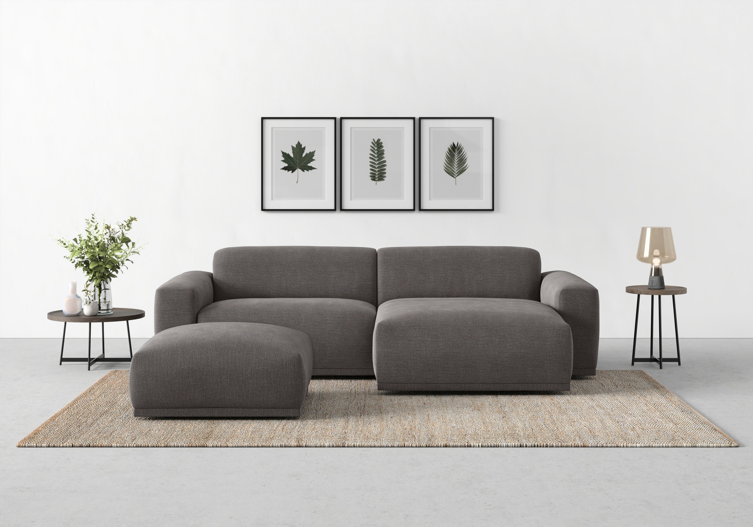 TRENDMANUFAKTUR Ecksofa »Braga, mit hochwertigem Kaltschaum, L-Form, in Cord erhältlich«, (2 St.), modernes Sofa, Couch mit hohem Sitzkomfort, 255/72/160 cm (B/H/T)