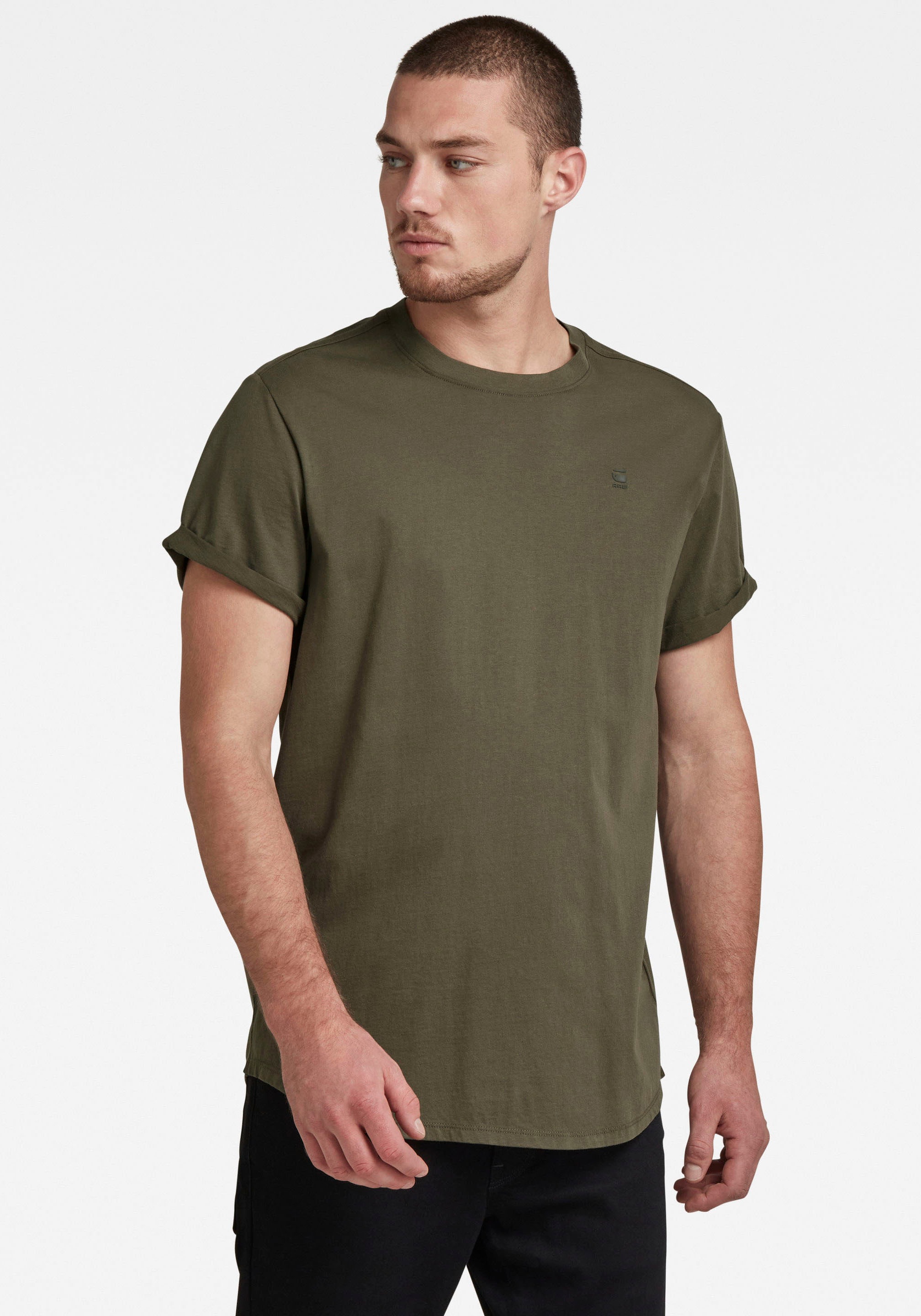 G-STAR Kurzarmshirt "Lash" Rundhals, Logoapplikation günstig online kaufen
