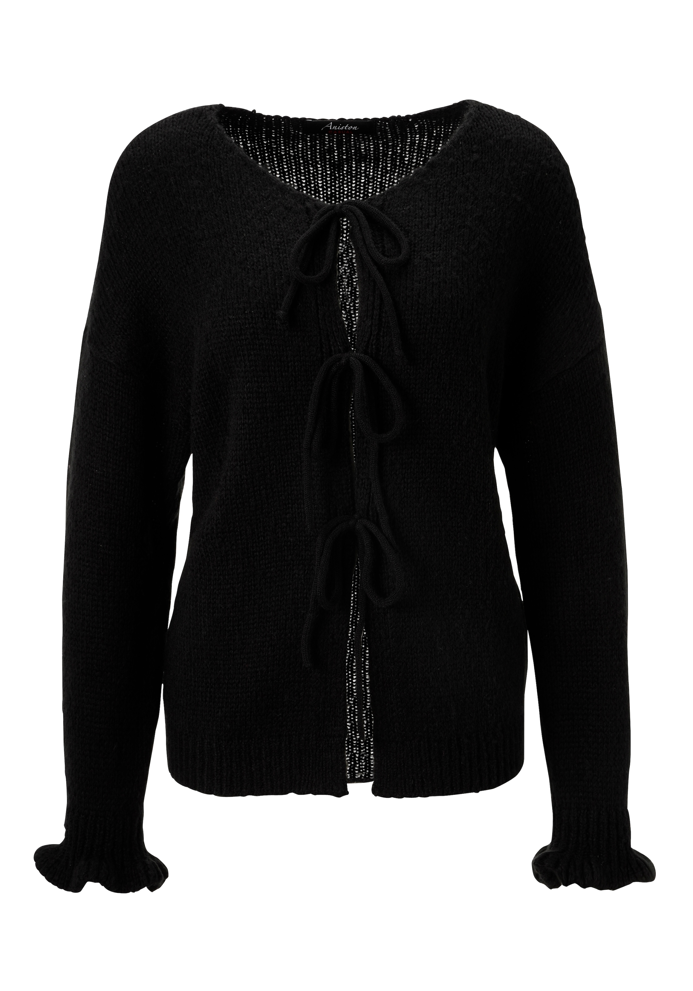 Aniston CASUAL Strickjacke, mit trendigen Bindebändern zu schließen - NEUE KOLLEKTION