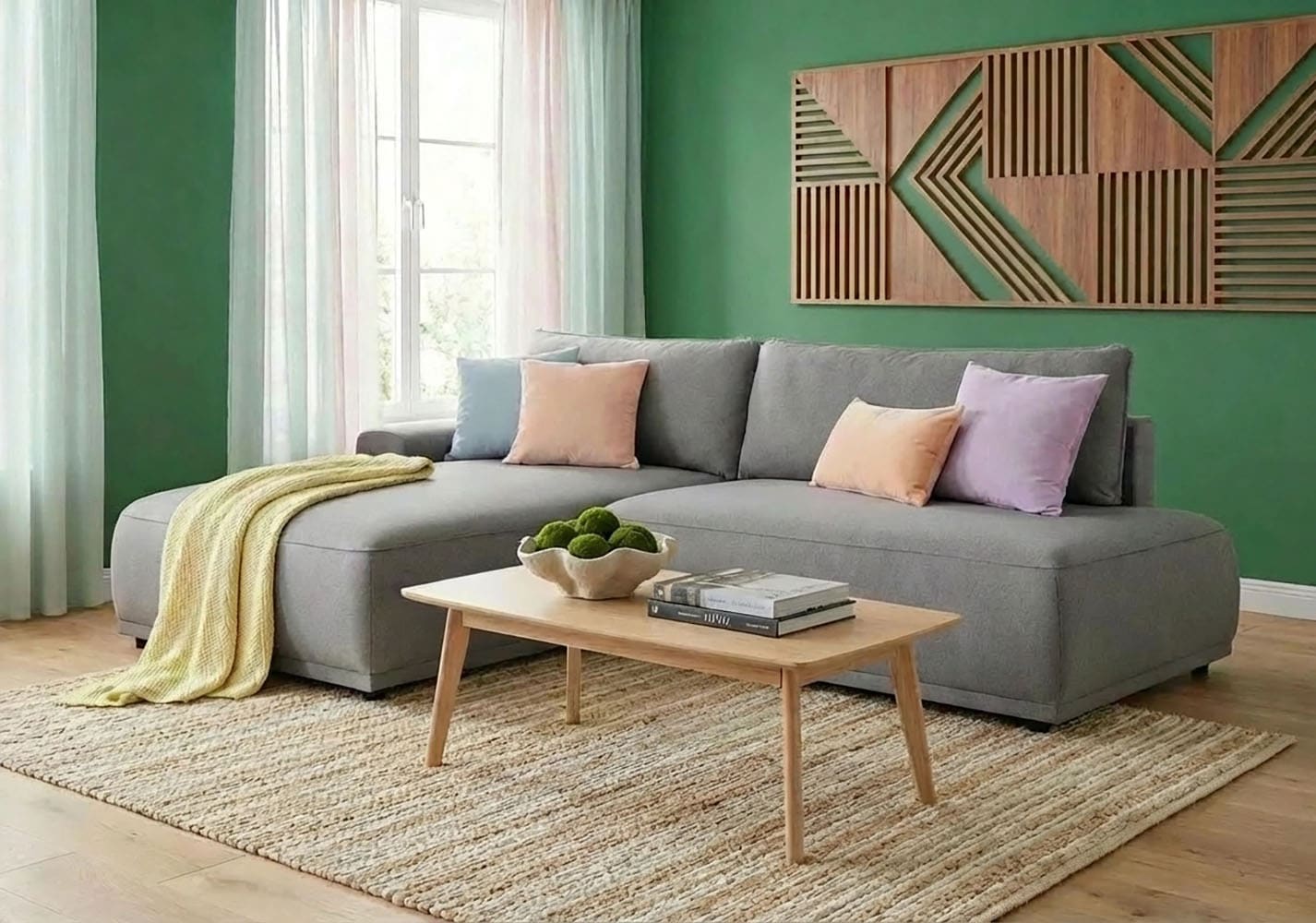TRENDMANUFAKTUR Ecksofa "Fordon II, Schlafsofa mit Bettkasten, Couch in L-Form, Breite 250 cm" in Struktur LUMOS, 3D-Effekt, anthrazit, Armlehne links