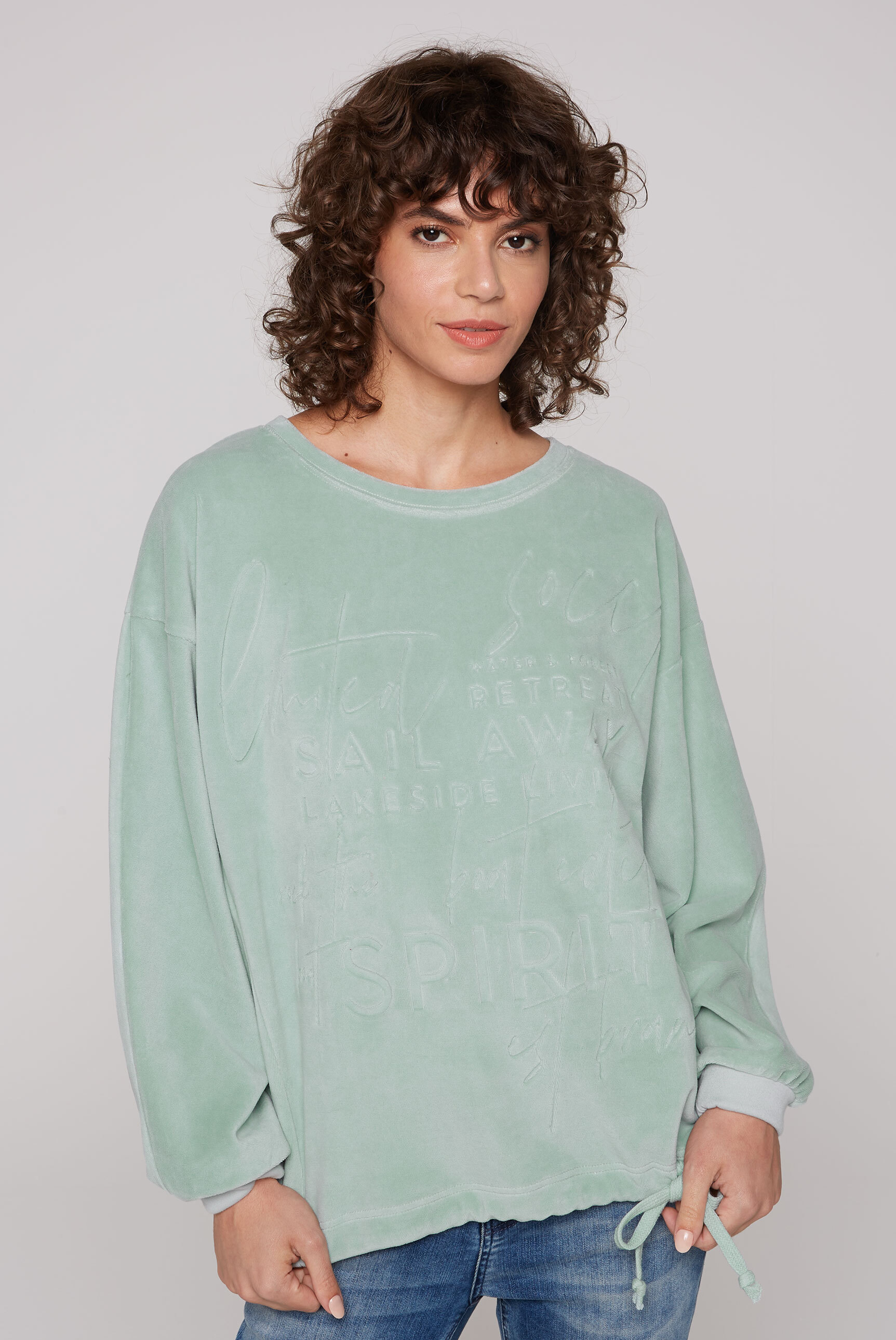 Sweater, mit Bindeband im Saum