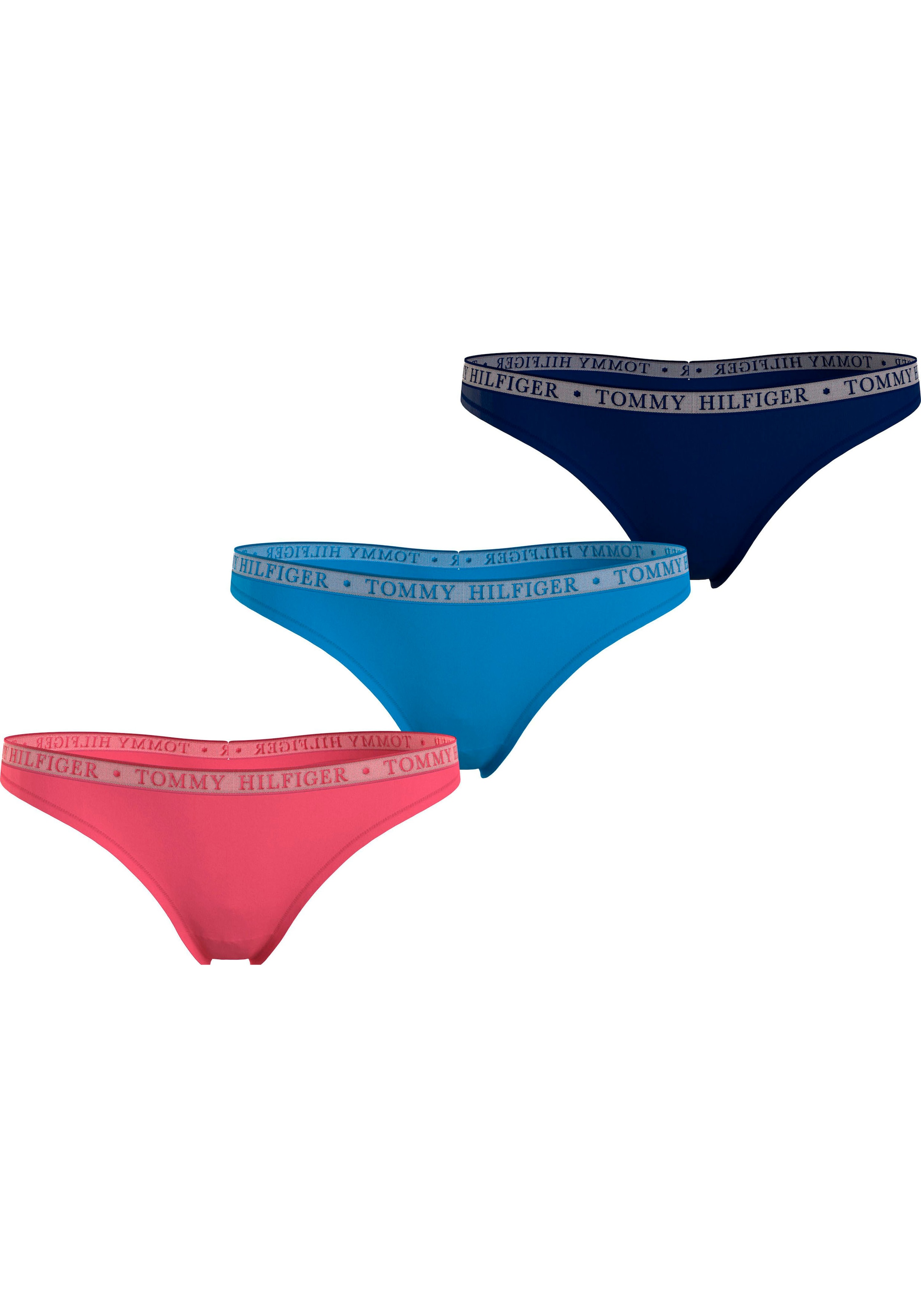 Tommy Hilfiger Underwear Slip »LACE 3P THONG (EXT SIZES)«, (Packung, 3er-Pack), mit Tommy Hilfiger Logobund