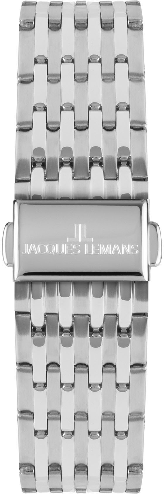 Jacques Lemans Quarzuhr »London«, Armbanduhr, Herrenuhr, Edelstahlarmband, analog, Wochentag, Tag