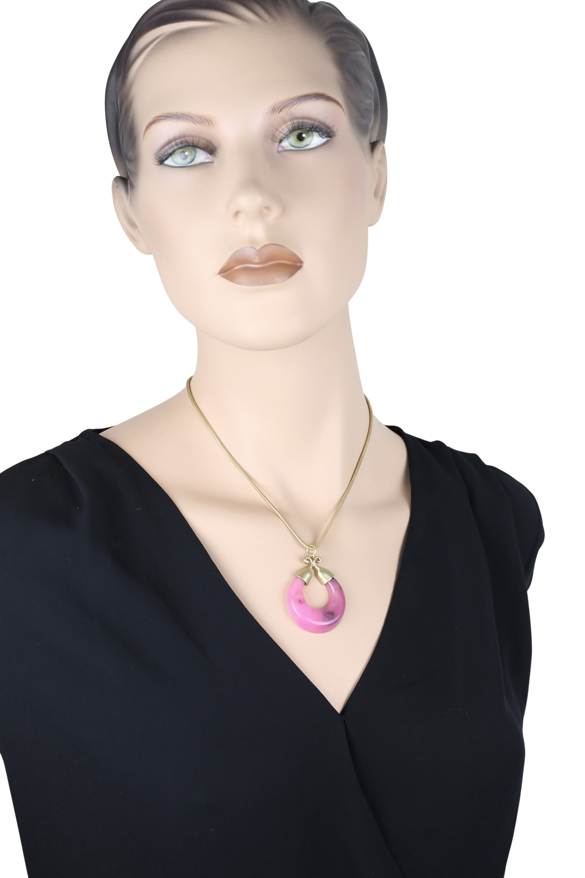 COLLEZIONE ALESSANDRO Kette mit Anhänger »Marble Glow«, altgold mit marmoriertem Anhänger