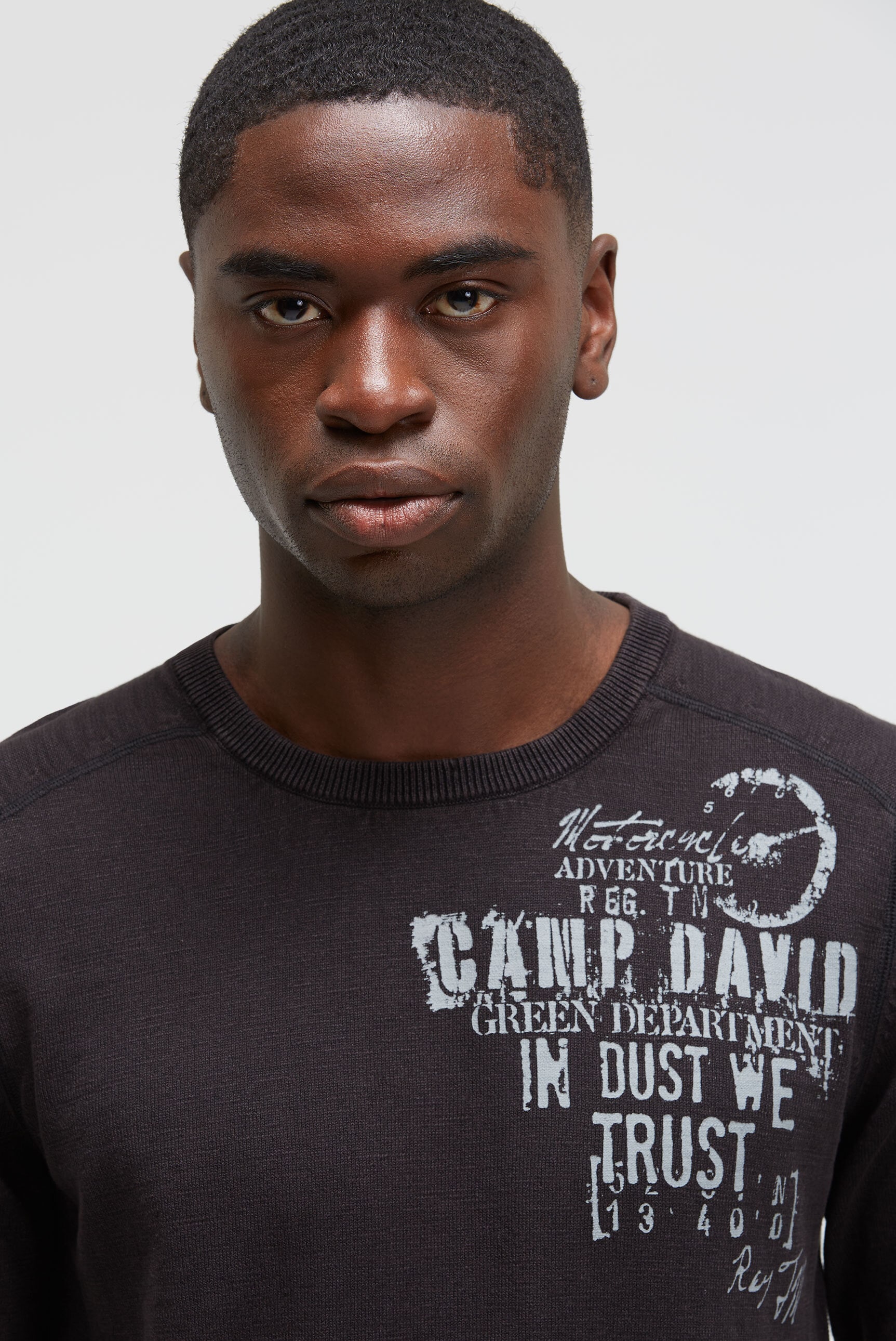 CAMP DAVID Rundhalspullover aus Baumwolle