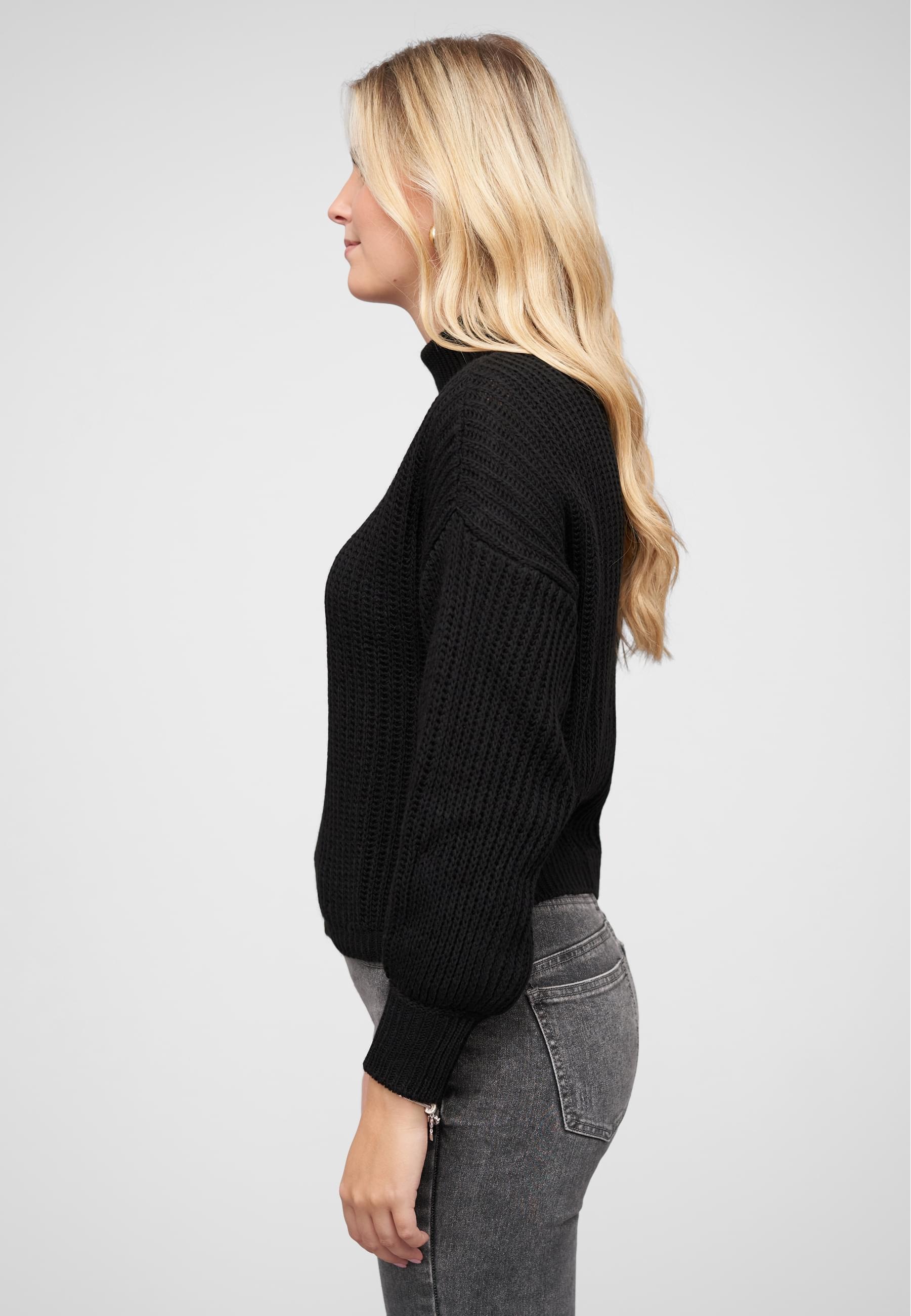 CLOUD 5IVE Rundhalspullover »CLOUD 5IVE Pullover mit Stehrollkragen und V-Ausschnitt«, (1 tlg.)