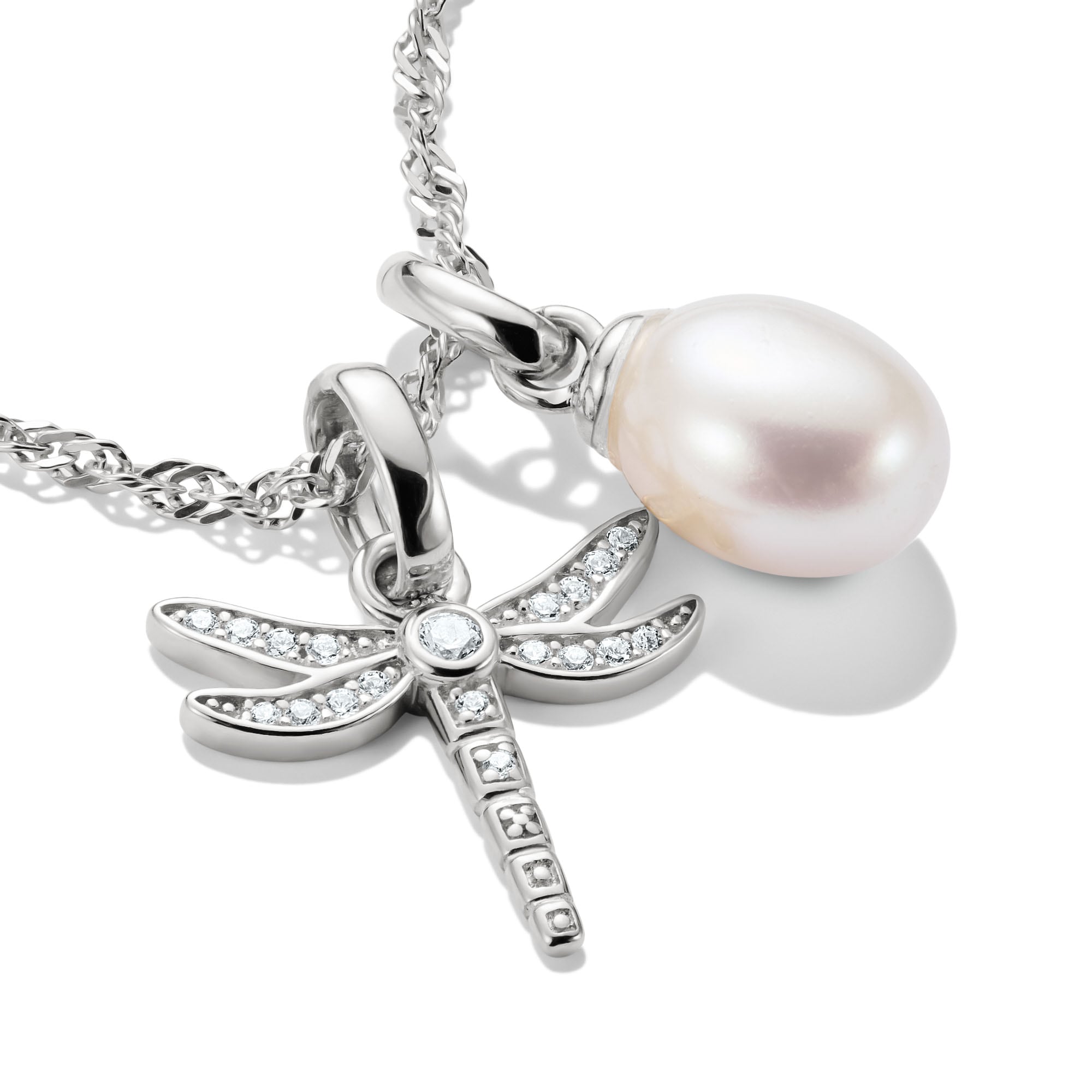 THOMAS SABO Charm-Einhänger »Charm Libellen-Design - Connect, CC1285-051-14, CC1285-414-14«, mit Zirkonia (synth.)
