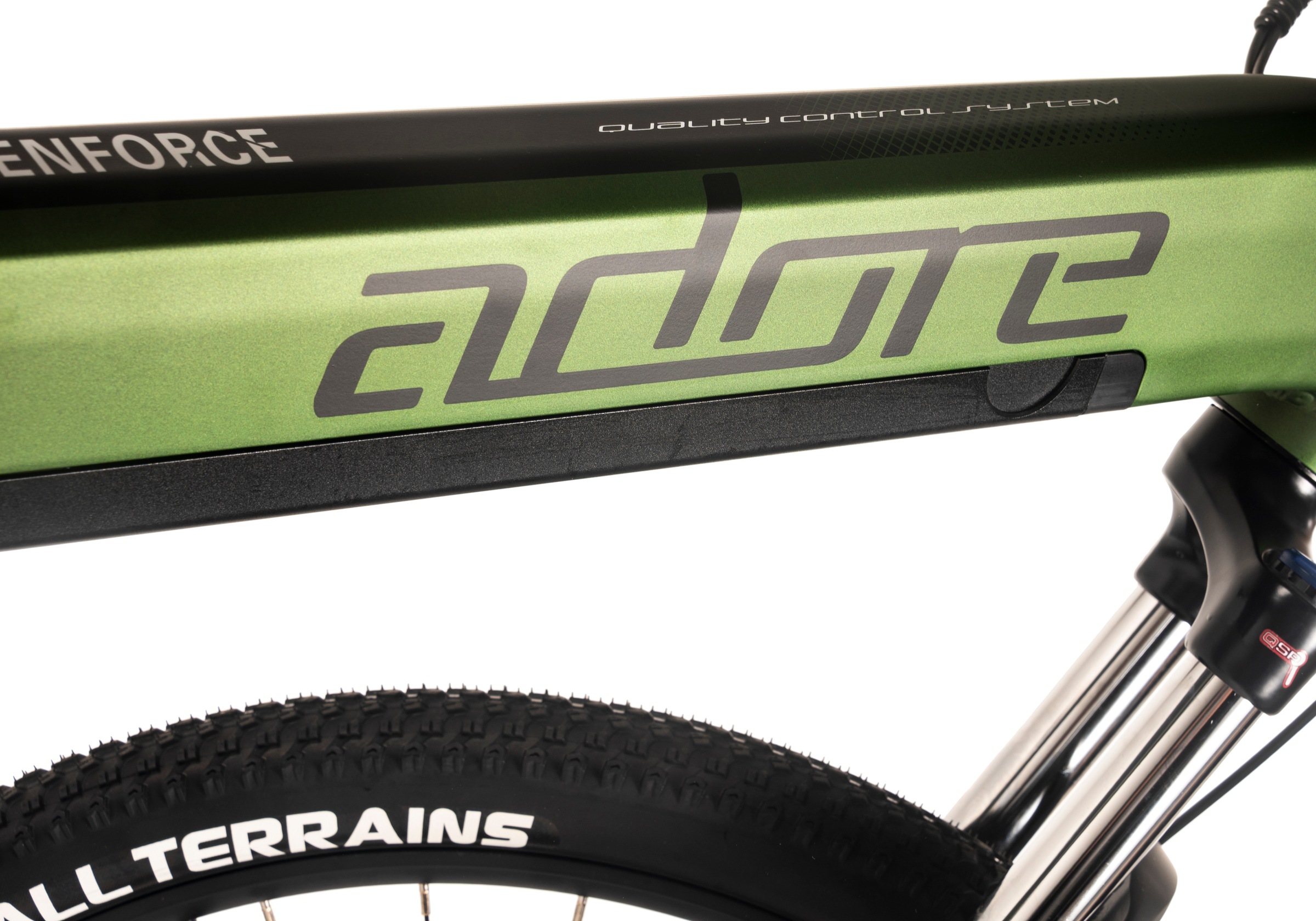 Adore E-Bike »Fully 29" Enforce 4.0 Mittelmotor 85NM / 15Ah Grün matt«, 9 Gang, Shimano, Cues, Mittelmotor 250 W