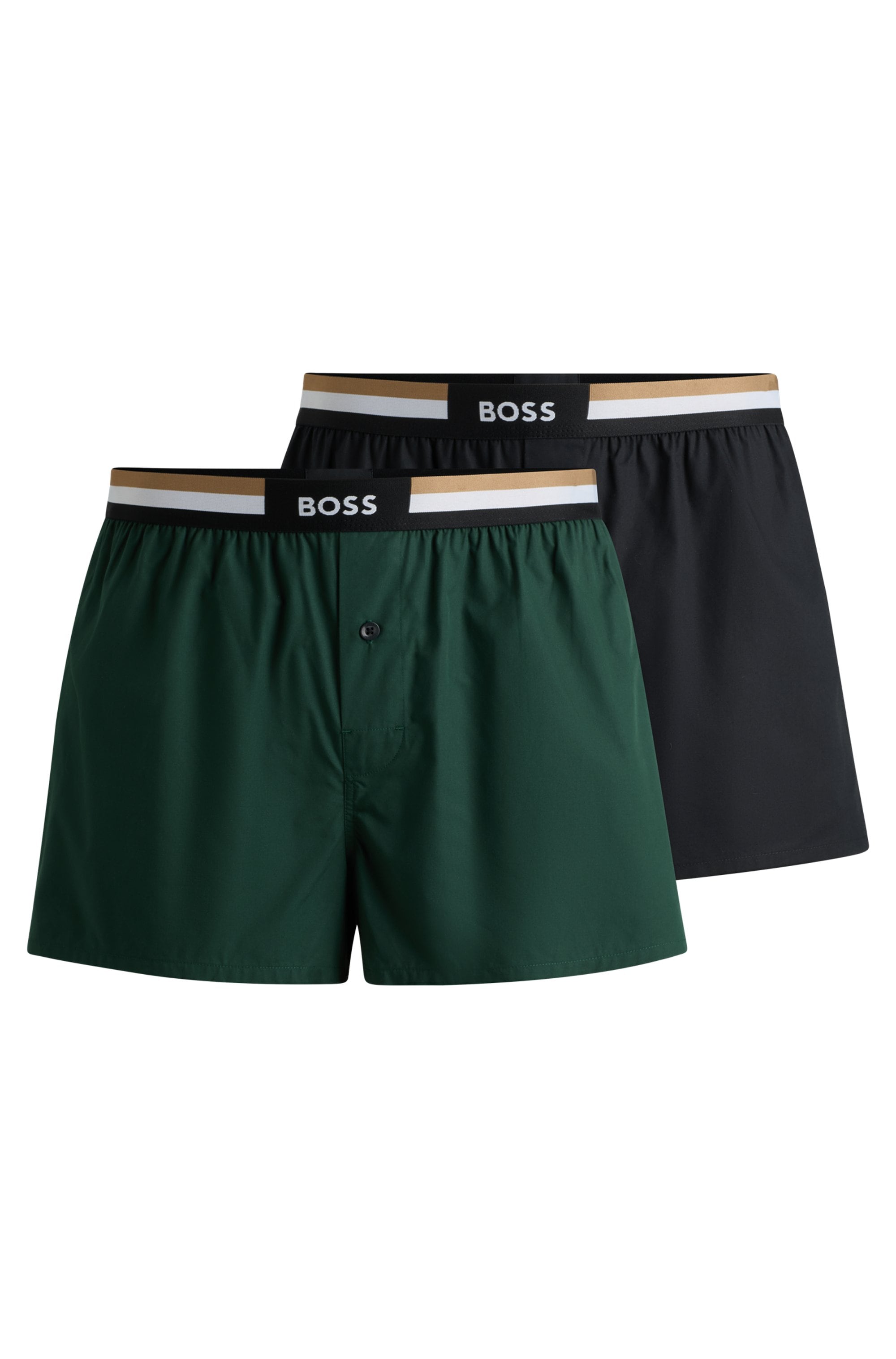 BOSS Webboxer, (Packung, 2er-Pack), mit Markenlogo im Bund