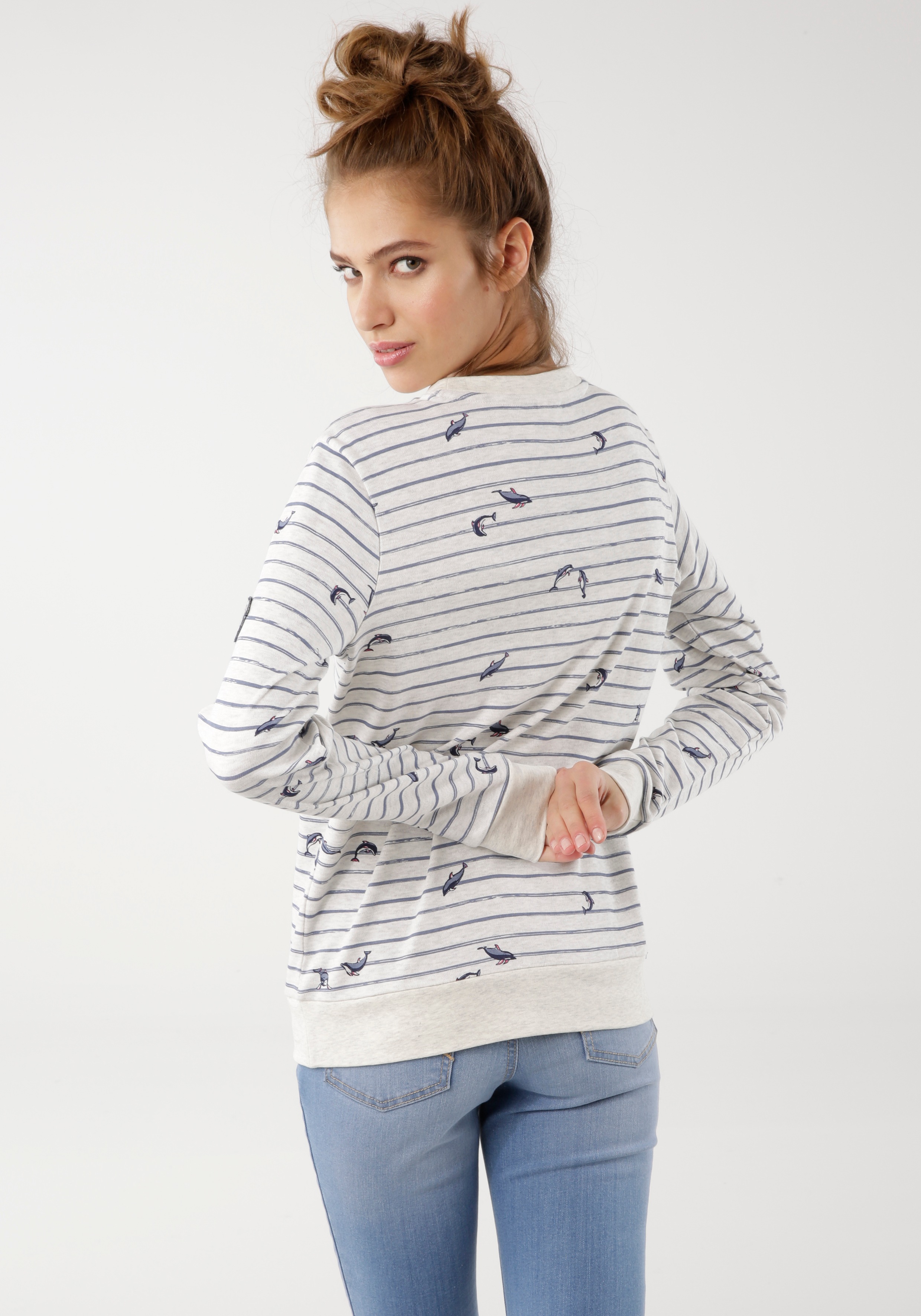 Thumbnail - KangaROOS Sweatshirt, Langarm, figurumspielender Schnitt, Rundhalsausschnitt