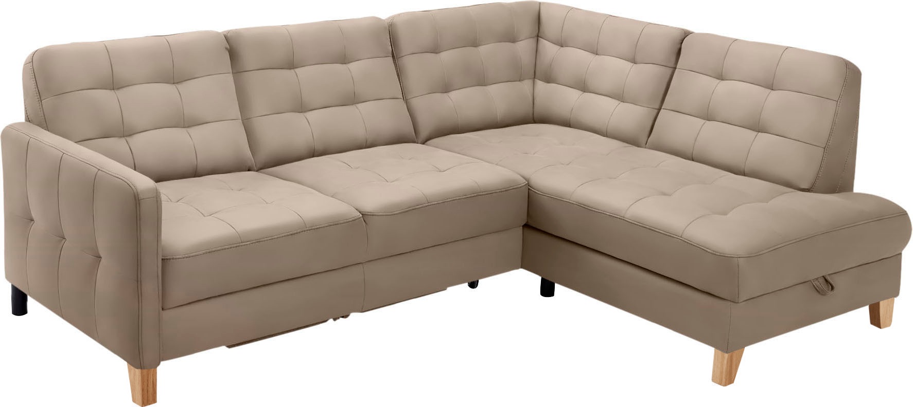 exxpo - sofa fashion Ecksofa »Elio, kompakt und komfortabel, bequem, zeitloses Design, L-Form«, wahlweise mit Bettfunktion und Bettkasten