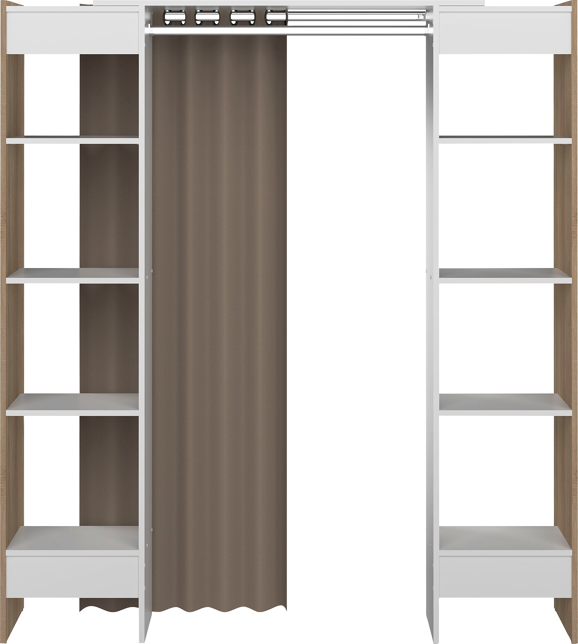 TemaHome Garderobenschrank »TOM«, Schrank mit Vorhang, ausziehbar auf Breite 185,3 cm