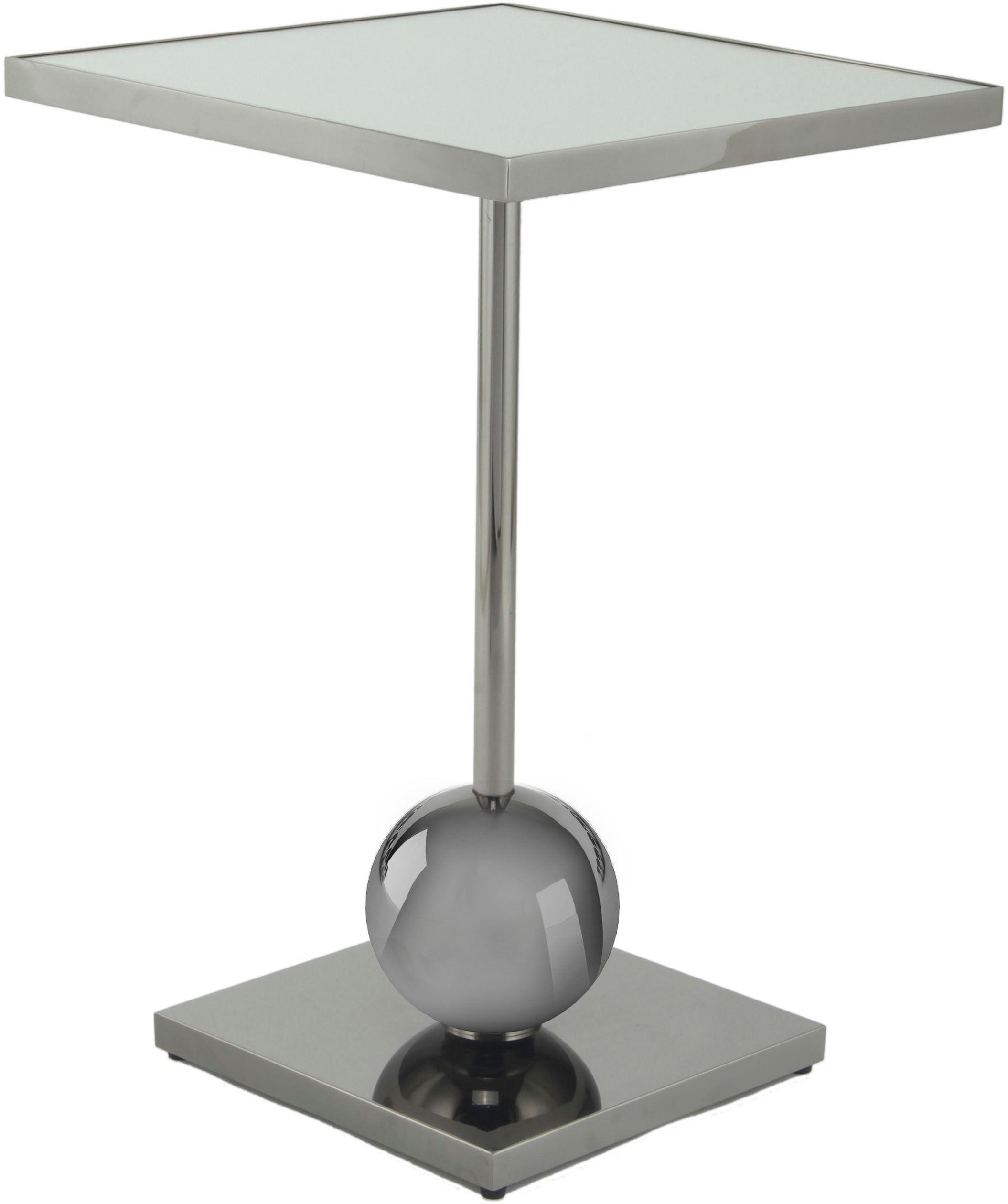 Kayoom Beistelltisch »Leva 125, Ablagefläche für Deko, Edelstahlgestell, Spiegelglasplatte«, (1 St.), modern, stabil, edel, modern, Edelstahlgestell