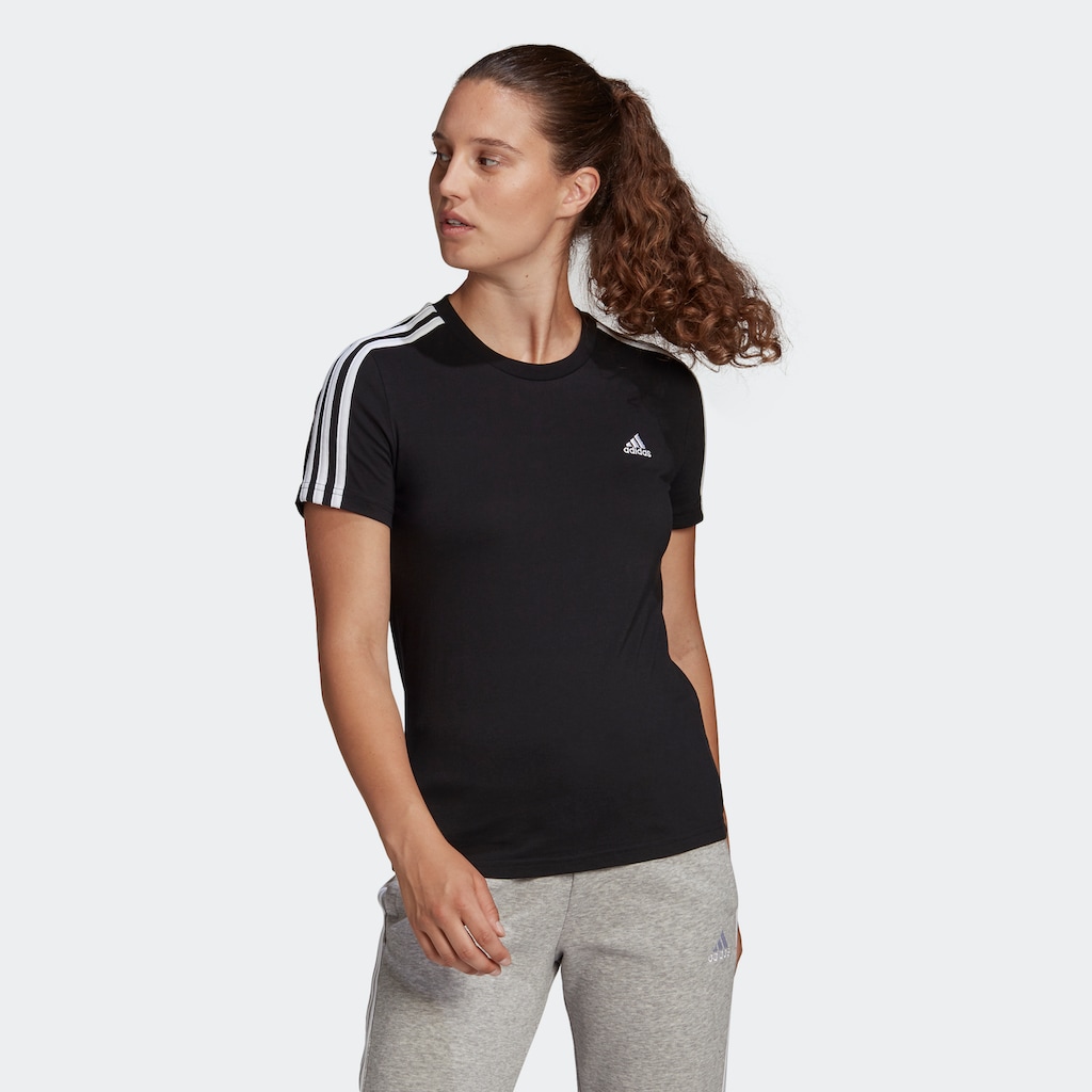 adidas Sportswear T-Shirt »LOUNGEWEAR ESSENTIALS SLIM 3-STREIFEN«