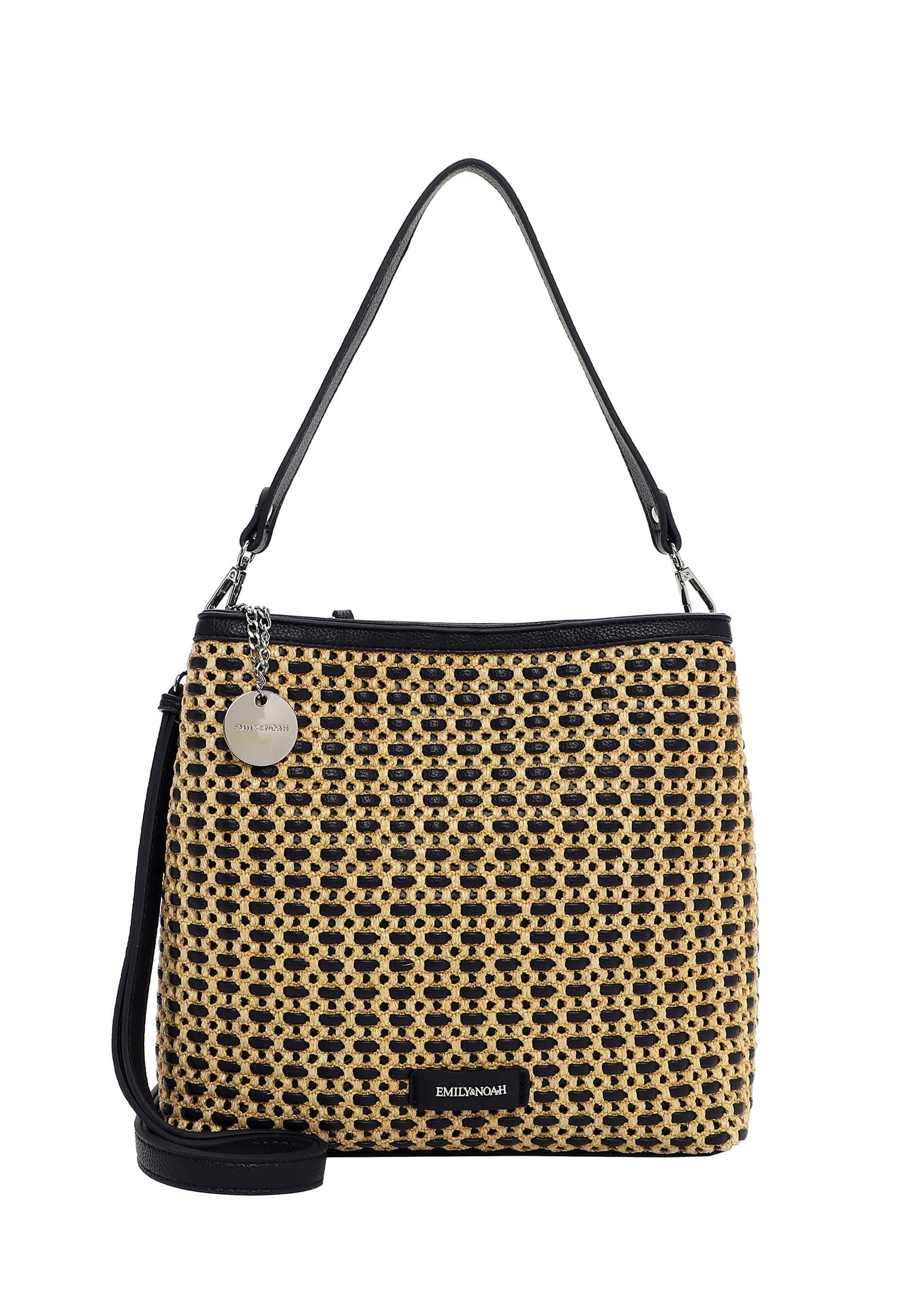 Beuteltasche EMILY & NOAH "Beutel E&N Jella", Damen, Gr. B/H/T: 38cm x 28cm x 13cm 0, blau (blau 500), Polyurethan, Taschen Beuteltasche