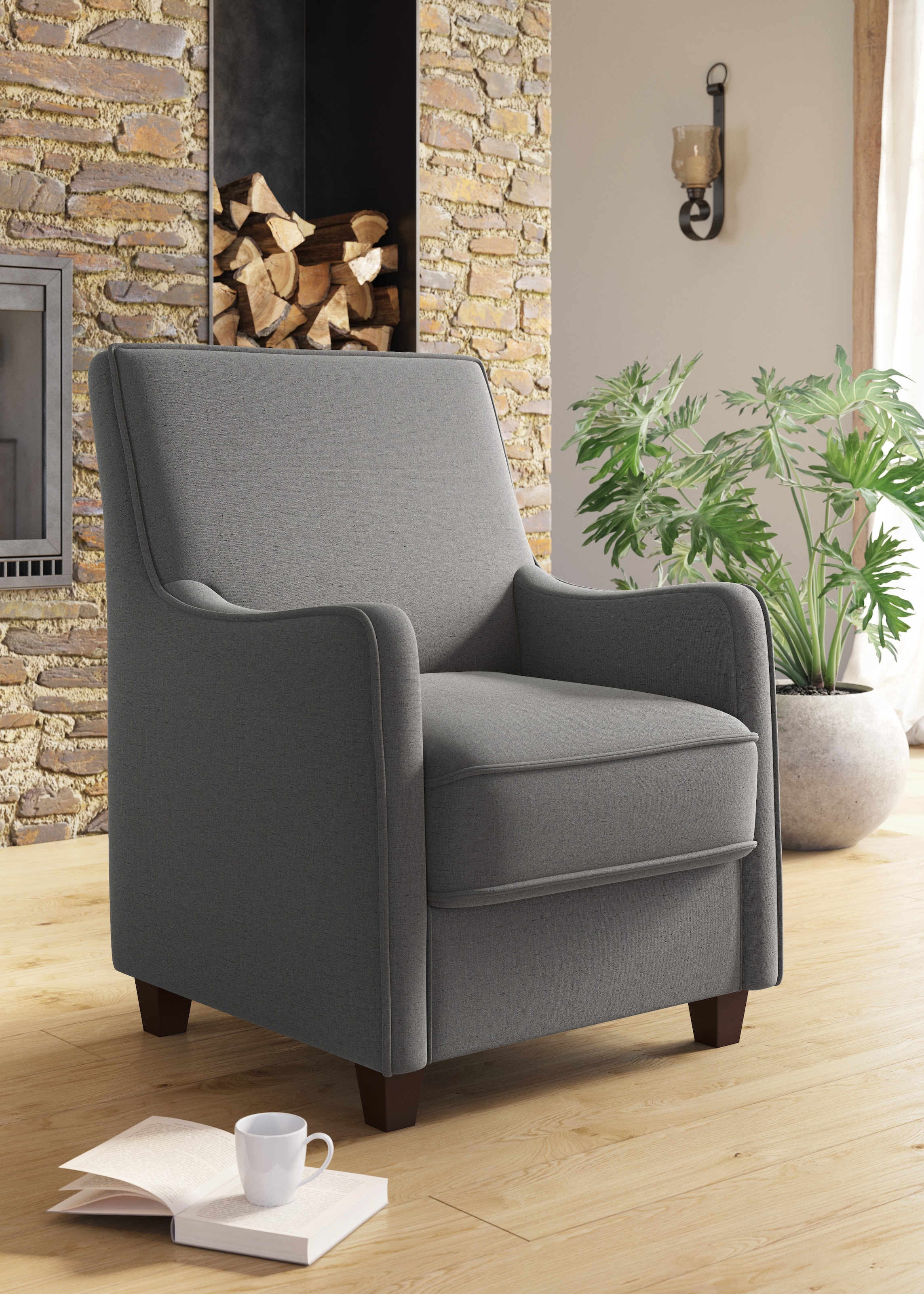 Home affaire Sessel "County" 1 Stk. tlg. mit englischer Naht und Federkern- günstig online kaufen
