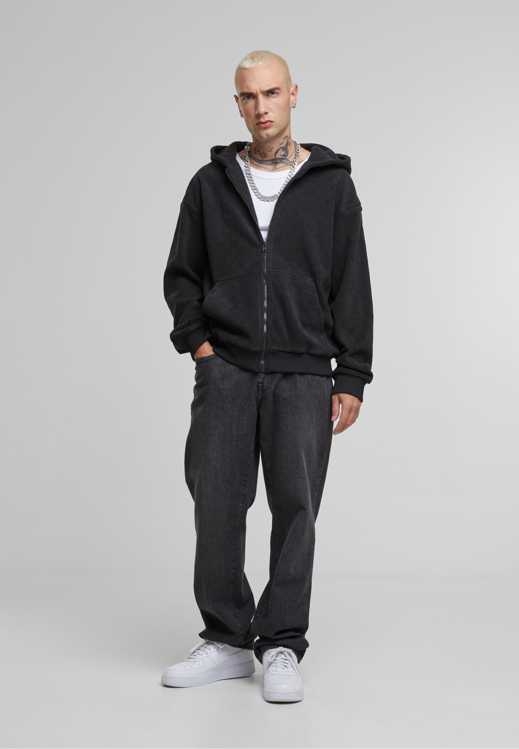 URBAN CLASSICS Sweatjacke »Urban Classics Jaquard Velvet Zip-Hoody«