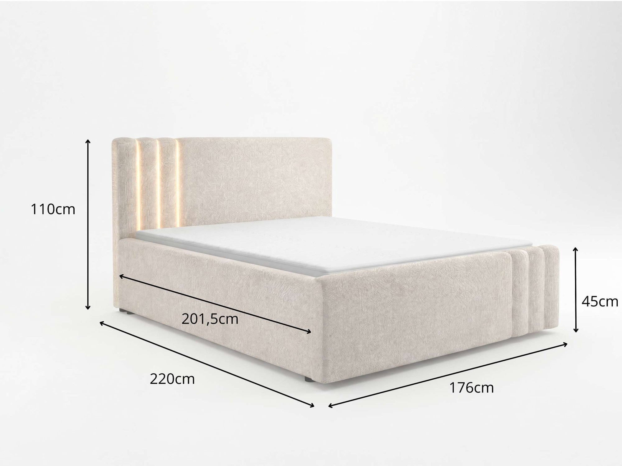 Home affaire Polsterbett »AESSIA in 2 Breiten- 160 und 180 cm, mit/ohne Bettkasten, Chenille« Stauraumbett, gepolstertes Kopfteil, ohne Matratze, modernes Design
