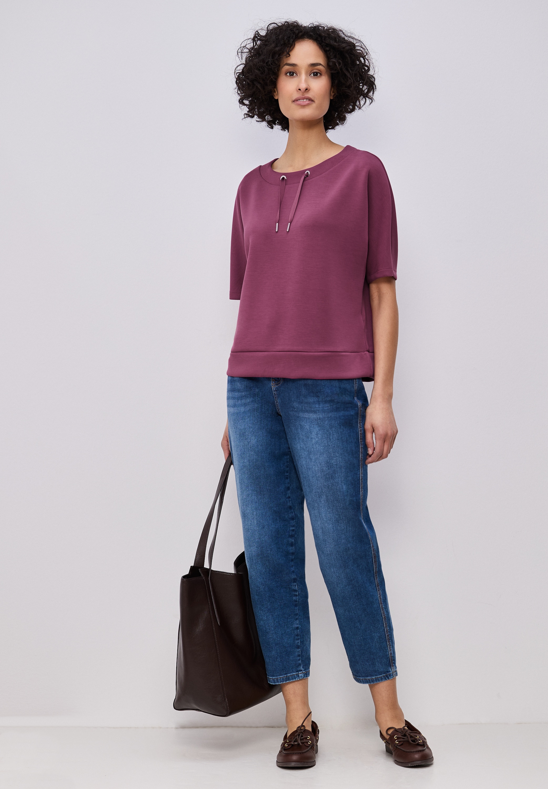 STREET ONE T-Shirt mit U-Boot-Ausschnitt